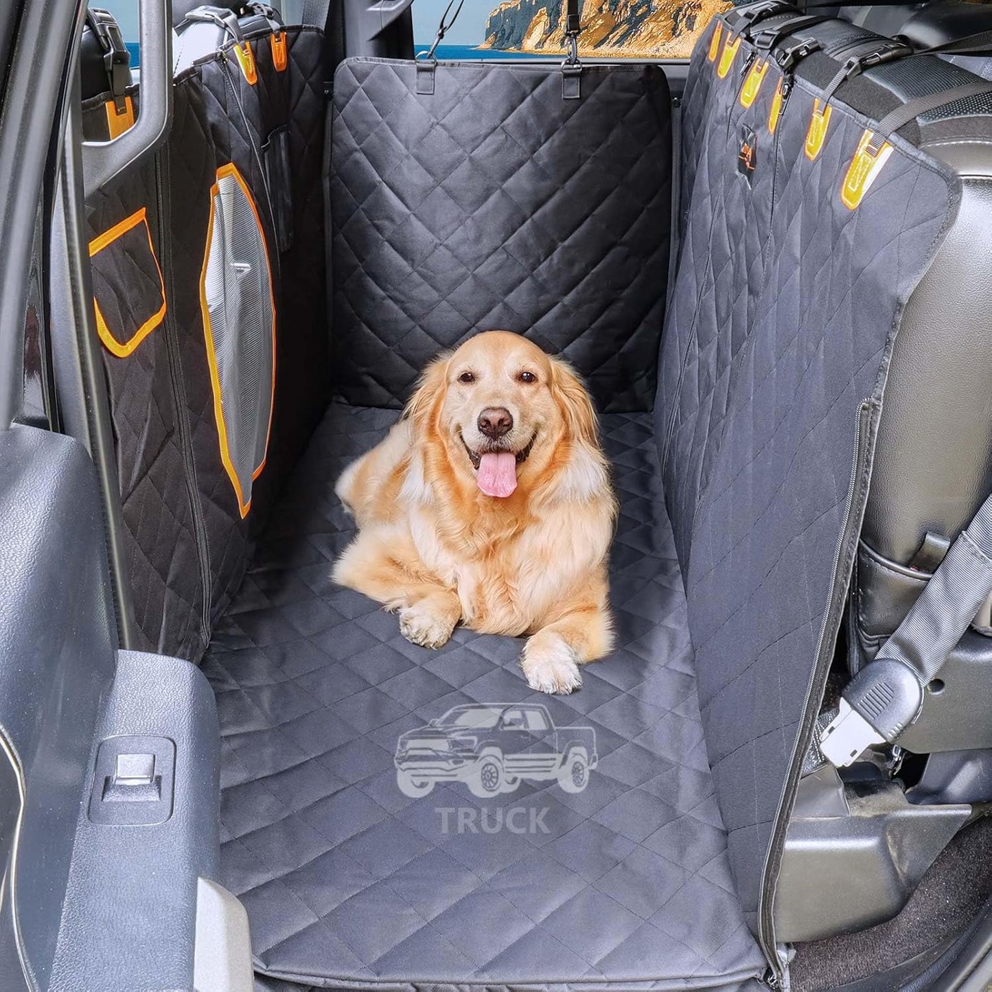 XL Dog Seat Cover for Truck - Waterproof Hammock Protector