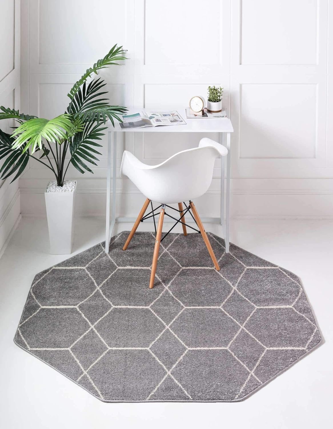 Unique Loom Trellis Frieze Collection Area Rug - Geometric Design