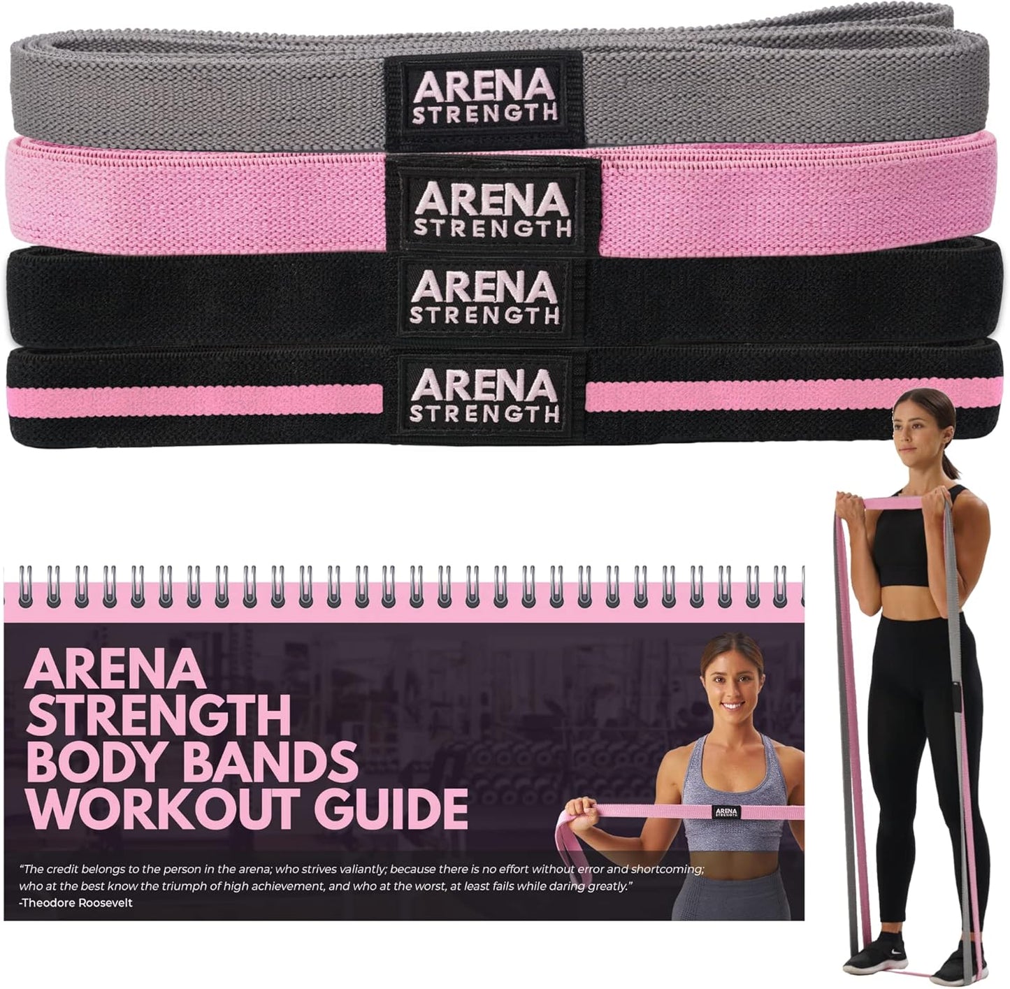 Arena Strength Long Fabric Full Body Resistance Bands Set