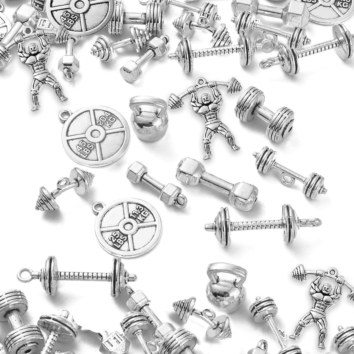 50pc Vintage Sports Charms for Fitness Jewelry