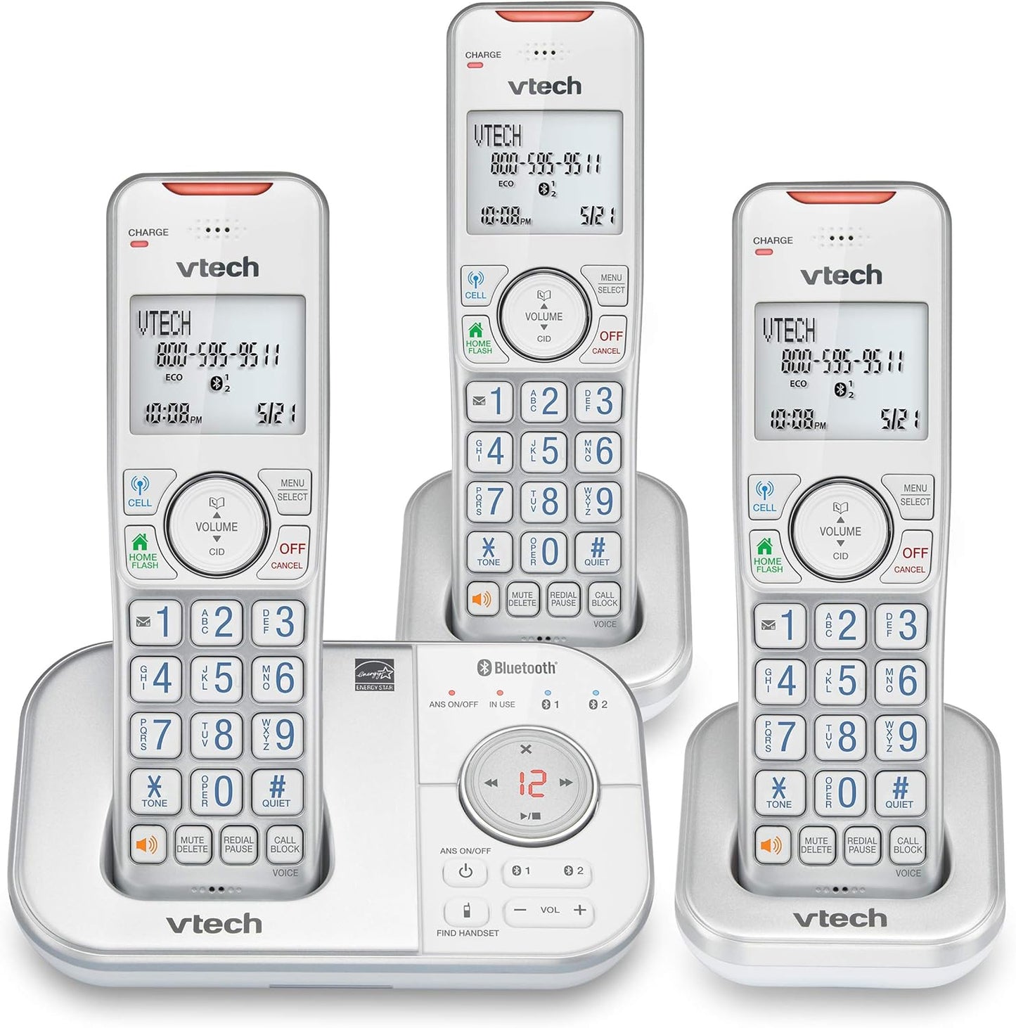 VTech VS112-37 DECT 6.0 Bluetooth Cordless Phone with Features