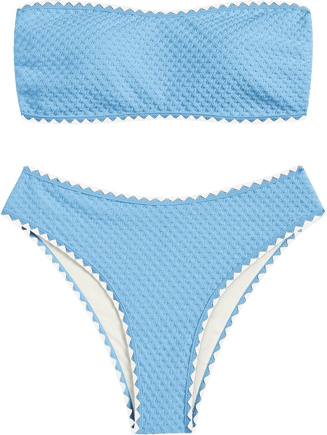 ZAFUL Women's High Cut Bandeau Bikini Set for Beach Fun