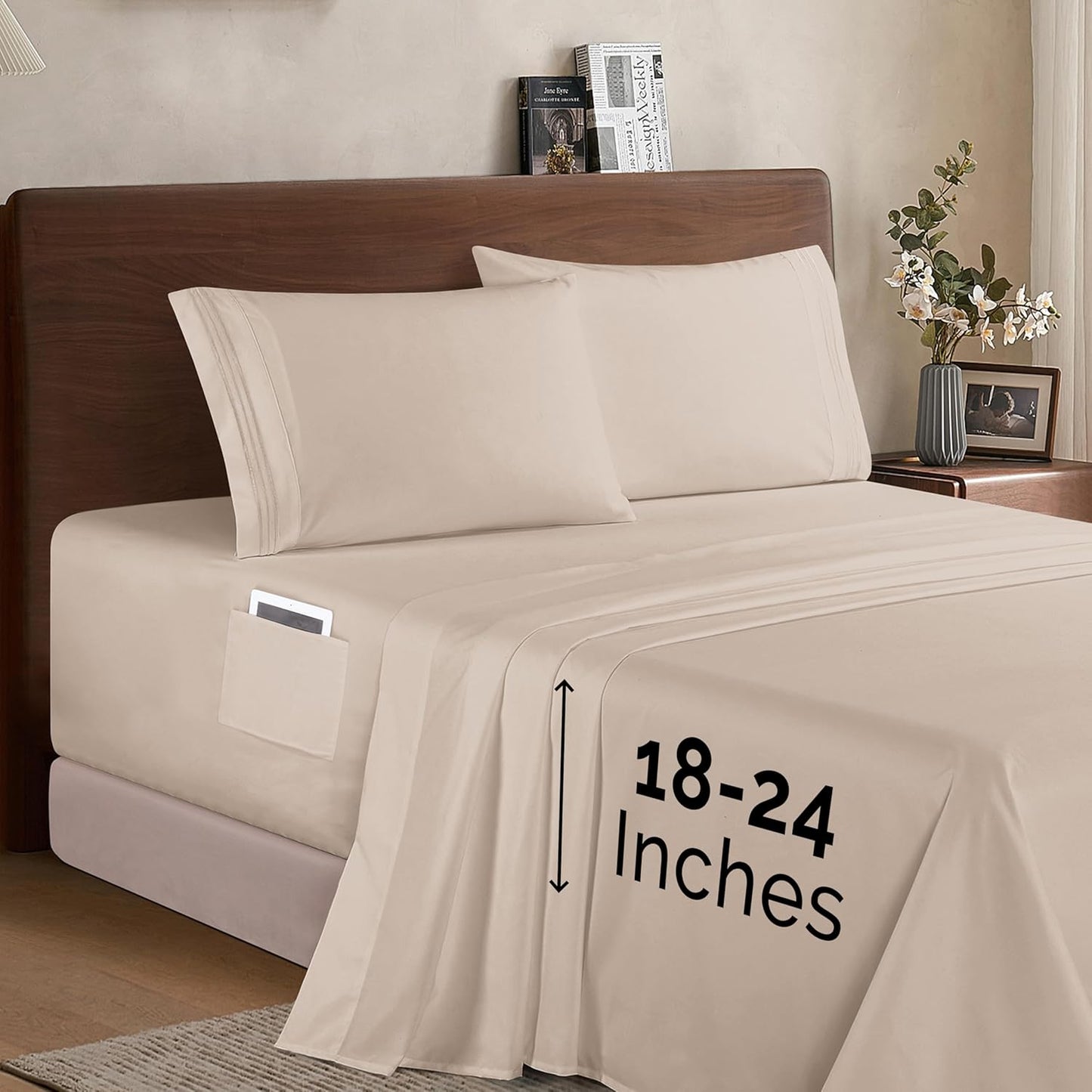 Elegant Comfort Luxury 1500 Microfiber Sheet Set for Full Size