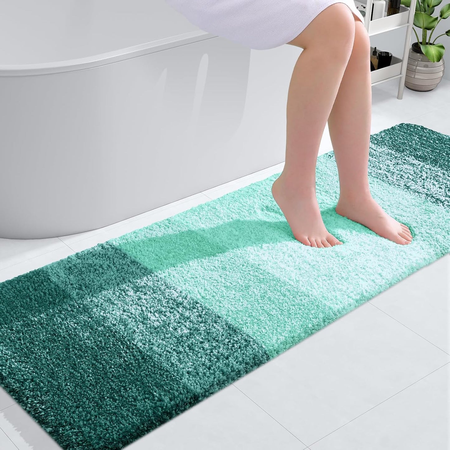 OLANLY Bathroom Runner Rugs 59x20, Soft Microfiber Bath Mats