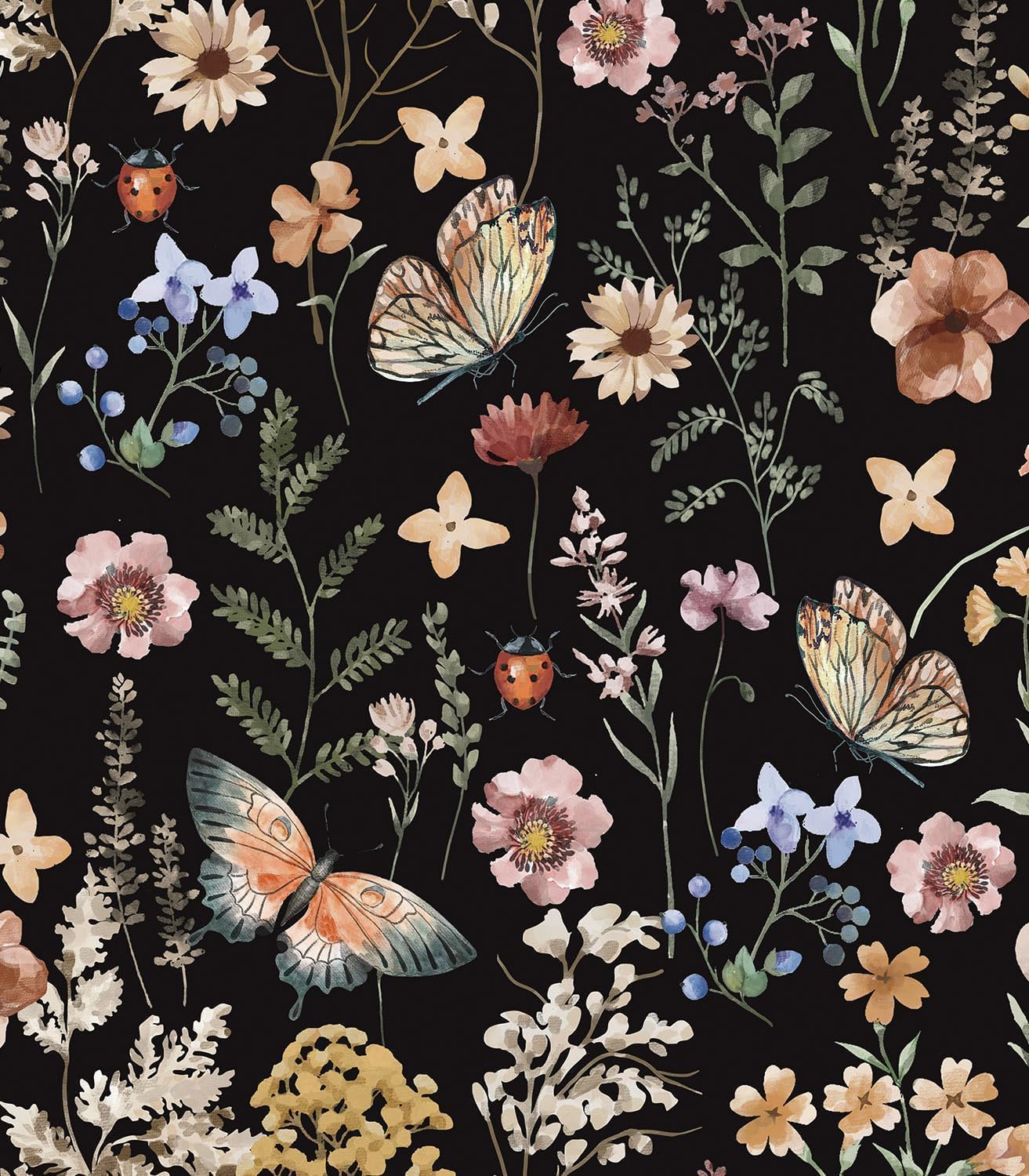 Timeet Peel and Stick Wallpaper for Vintage Floral Decor