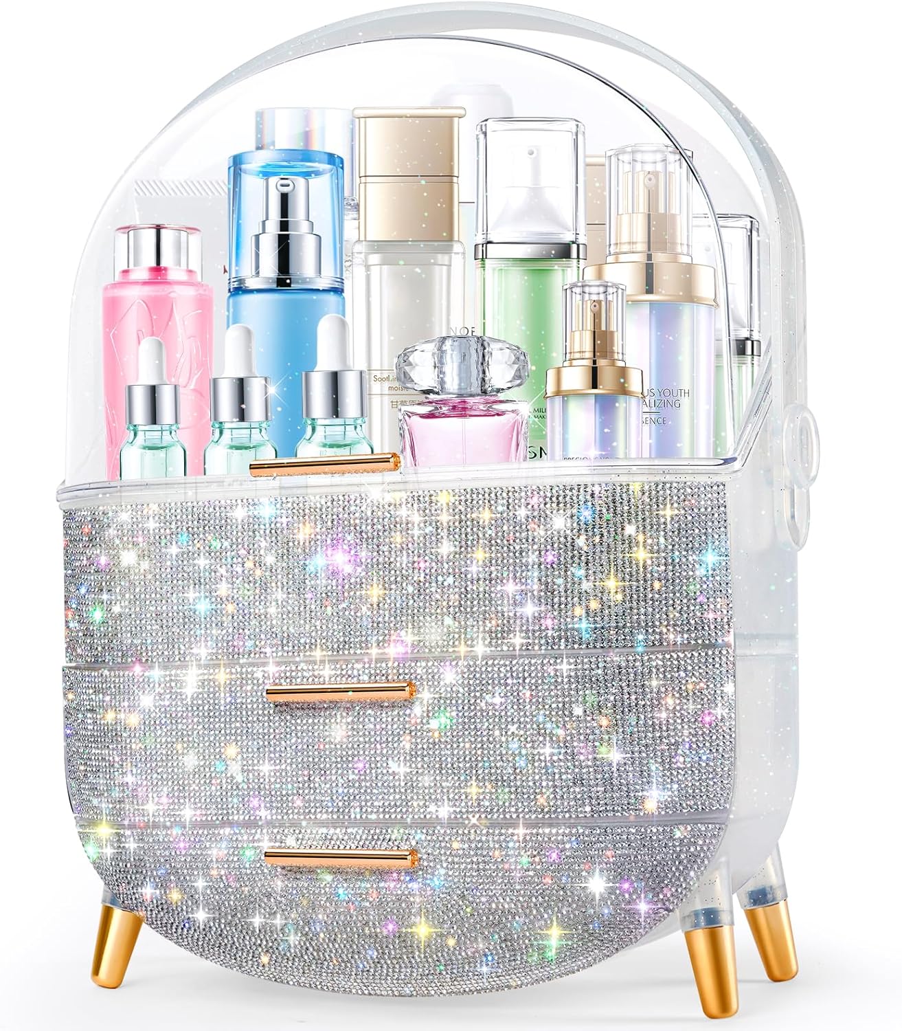 Teen Girls Gift Makeup Organizer for Skincare and Jewelry Storage