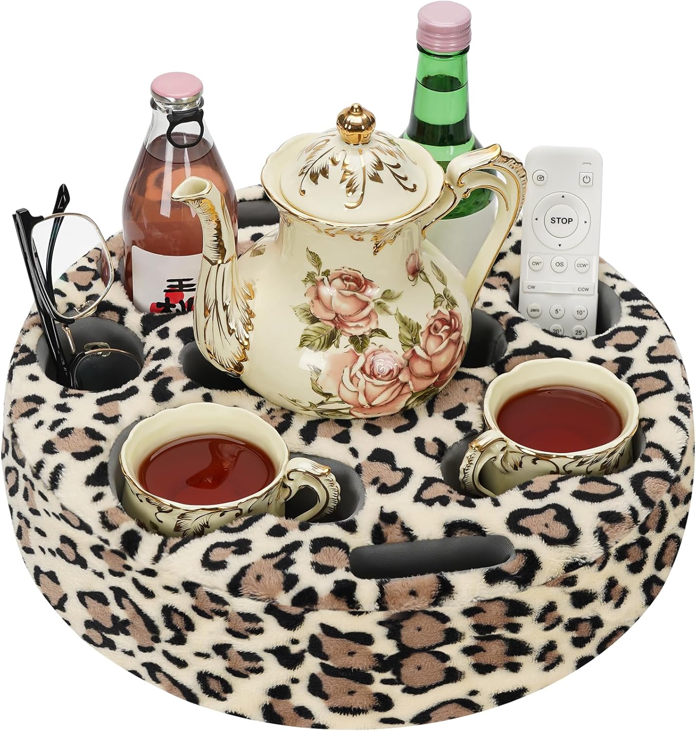 Couch Cup Holder Pillow - Cozy Drink Holder for Sofa and Bed