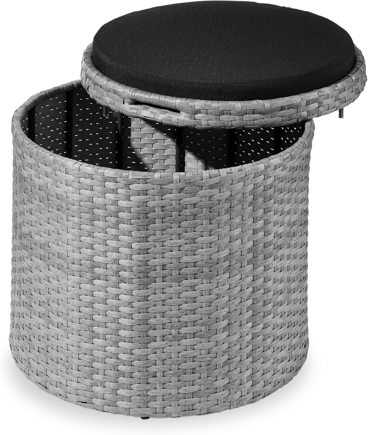 Best Choice Products Round Wicker Ottoman for Outdoor Spaces