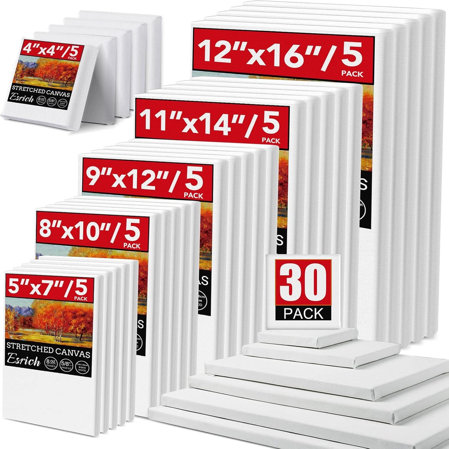 30 Pack Canvases for Painting - Perfect for All Artists