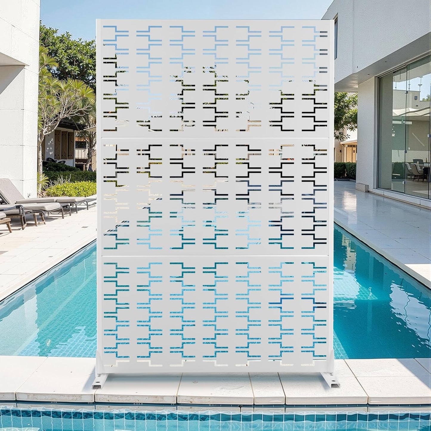Metal Privacy Screen for Outdoor & Indoor Use, Stylish Panels