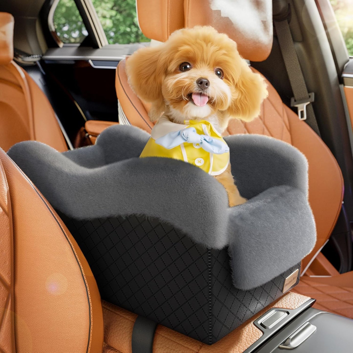 Portable Small Dog Seat for Car - Luxury Console Booster Seat