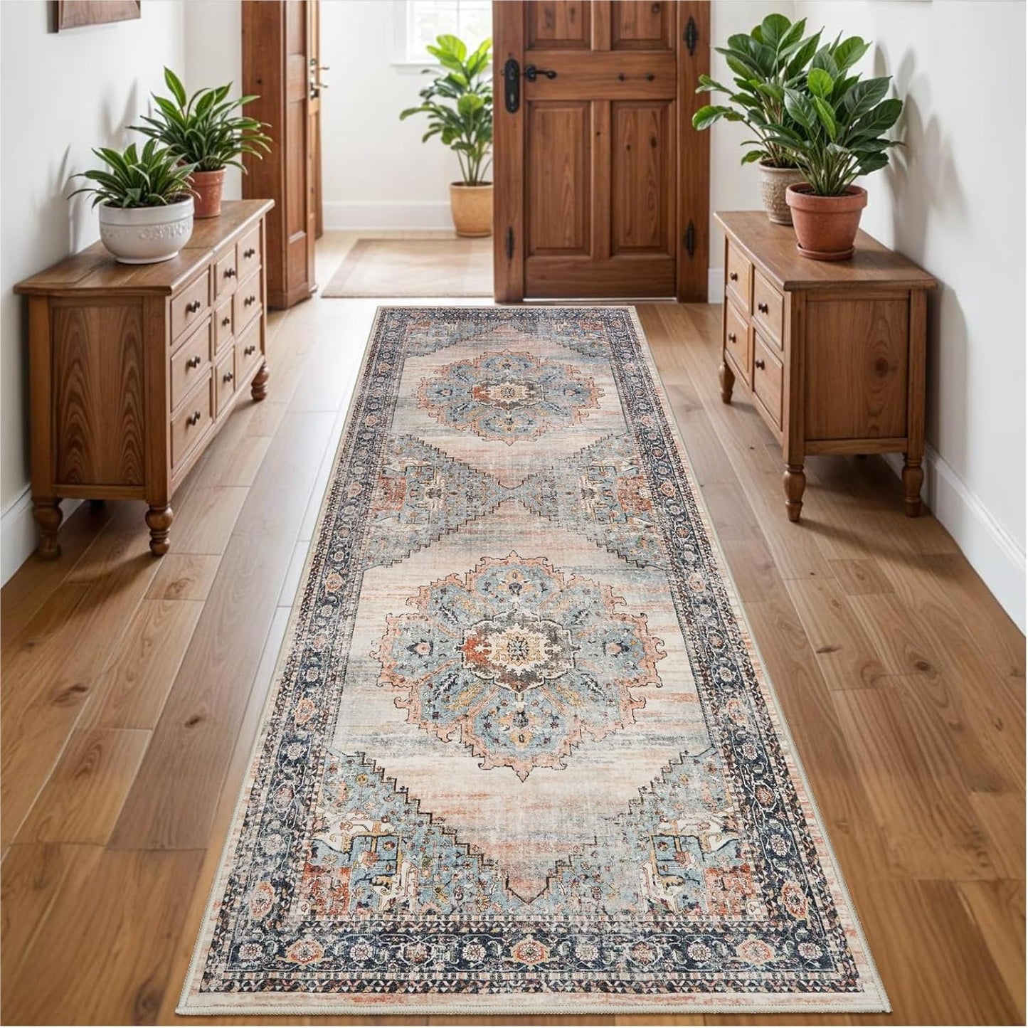 Washable Runner Rug 3x8 - Non Skid Waterproof Carpet Runner