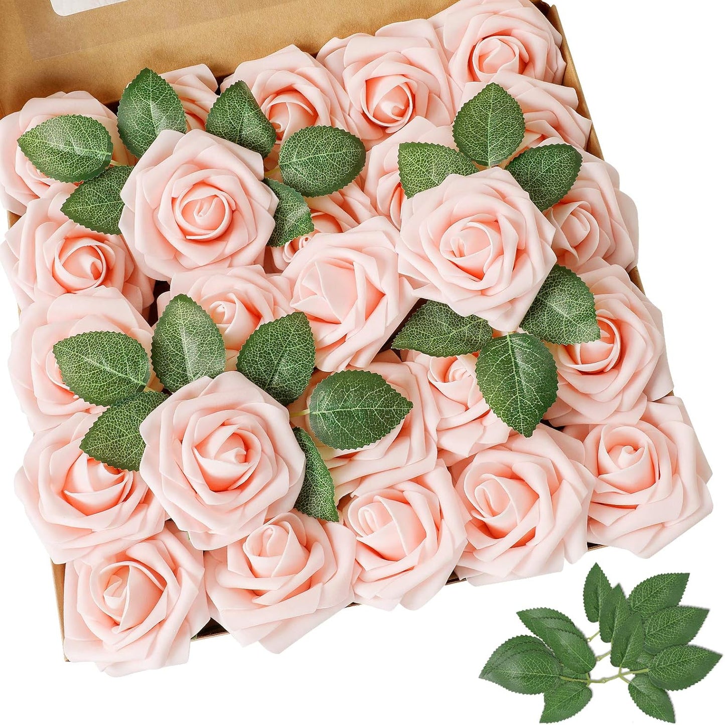 Artificial Flowers Blush Pink Rose 100pcs for DIY Arrangements