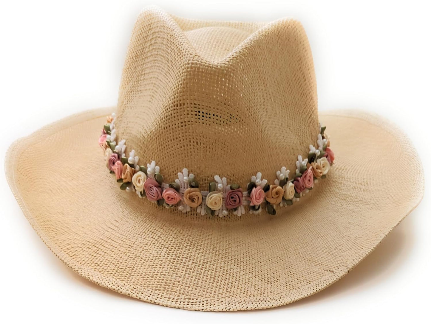 Mini Satin Roses Lace Hatband for Stylish Sun Hats and Cowgirl