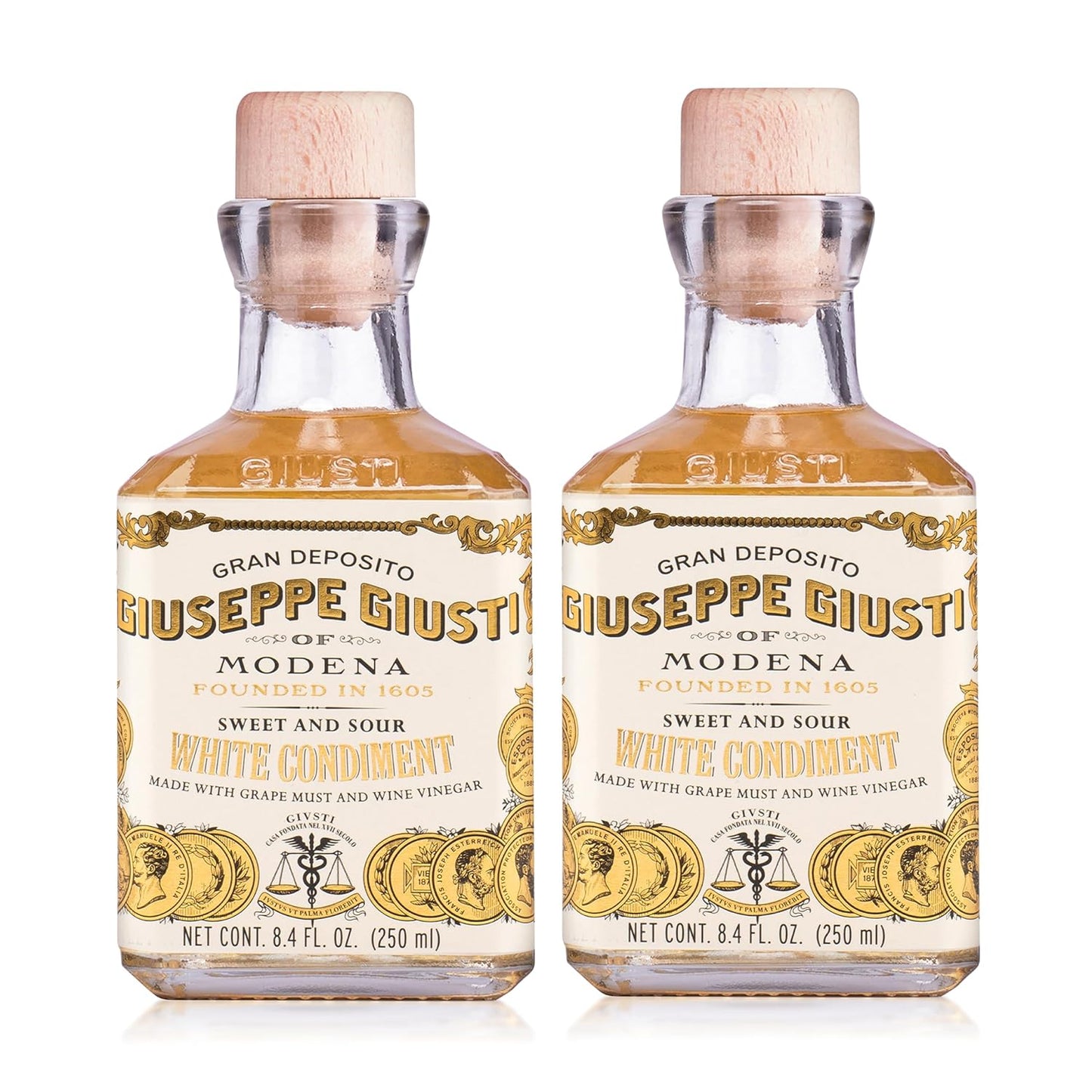 Giusti White Balsamic Vinegar Dressing for Cooking and Salads