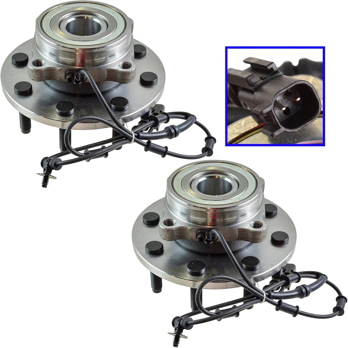TRQ 2 Piece Front Wheel Bearing & Hub Assembly Set for 4WD