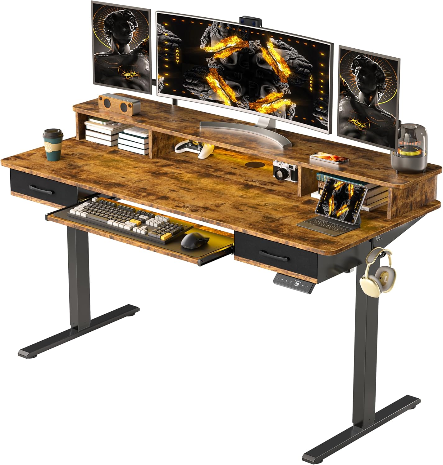 Height Adjustable Electric Standing Desk with Storage - WALKINGDESK