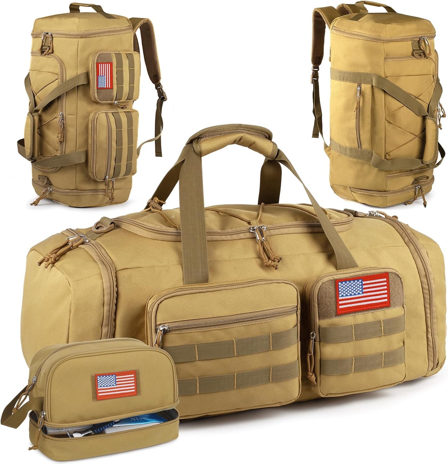 Tactical Gym Bag with Toiletry Bag and Shoe Compartment