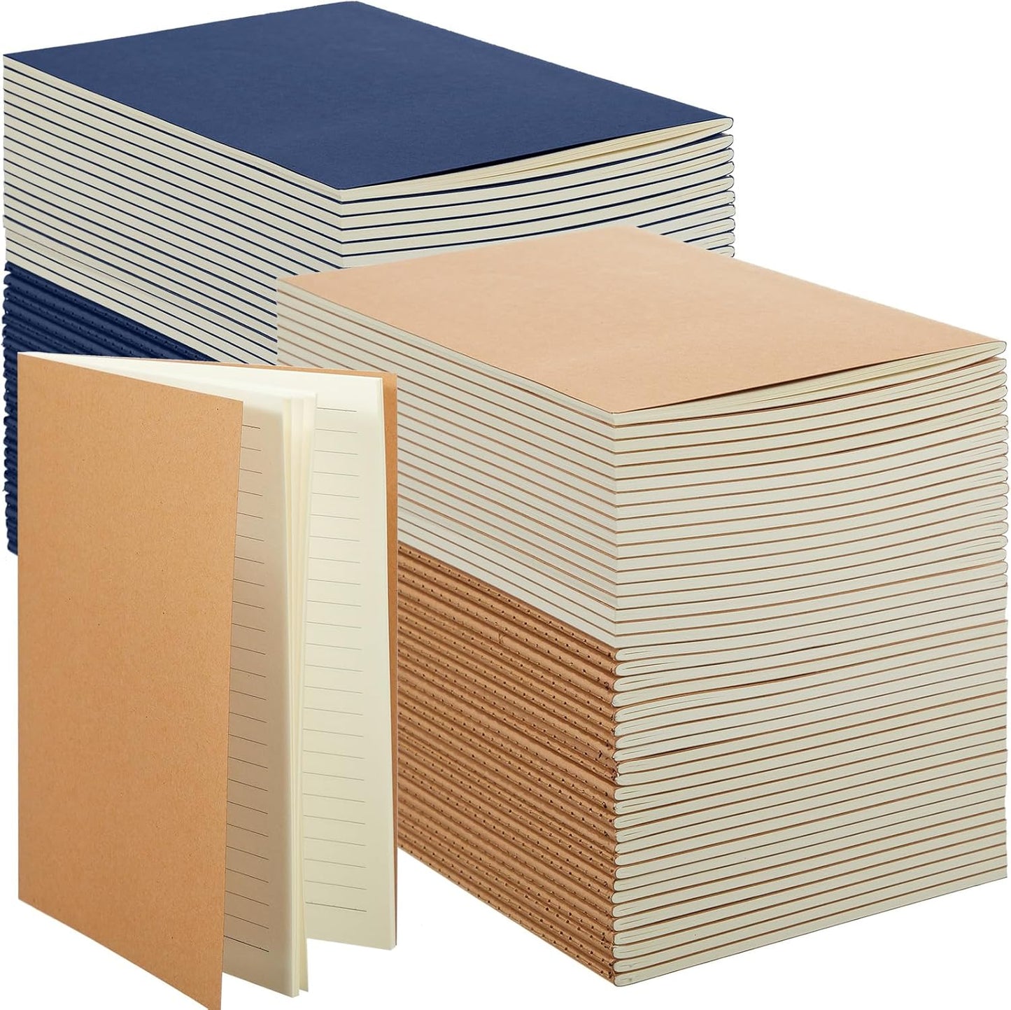 100 Pcs Kraft Notebook Journals for Writing and Sketching