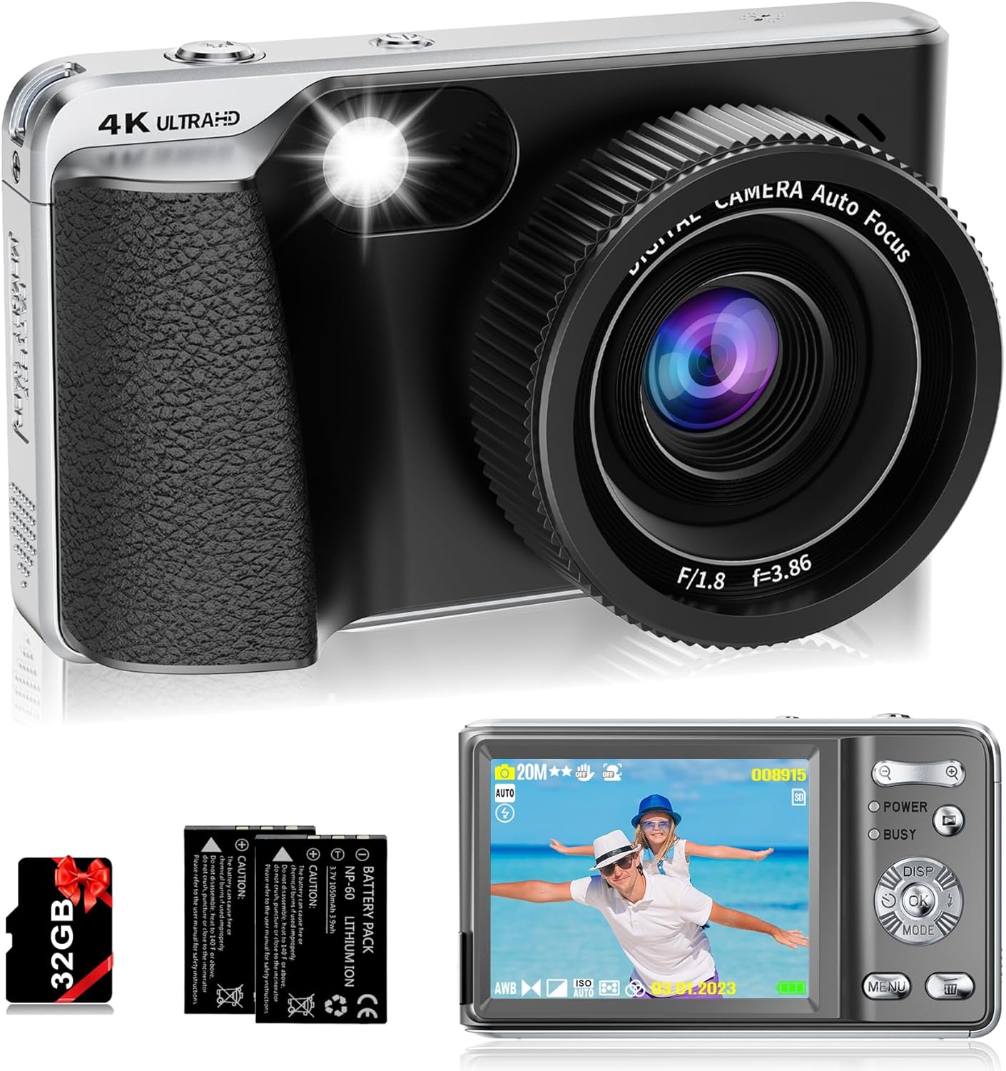 48MP Autofocus 4K Camera Kit - Zoom, Flash, Anti-Shake