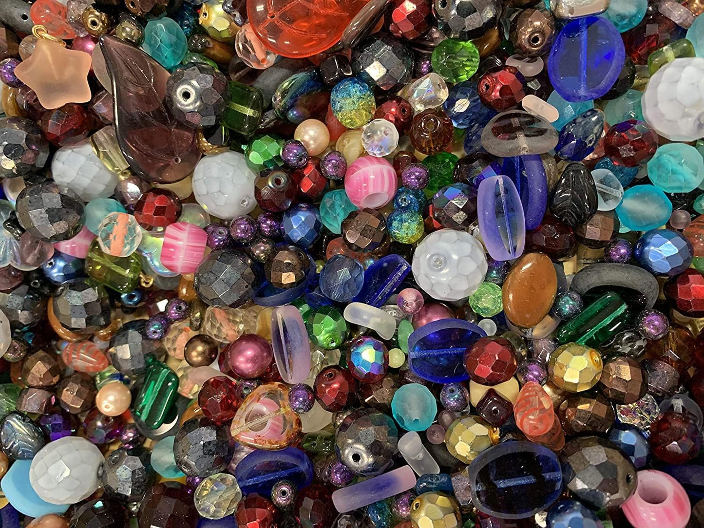 One Pound Assorted Glass Beads for Jewelry Making and Crafts