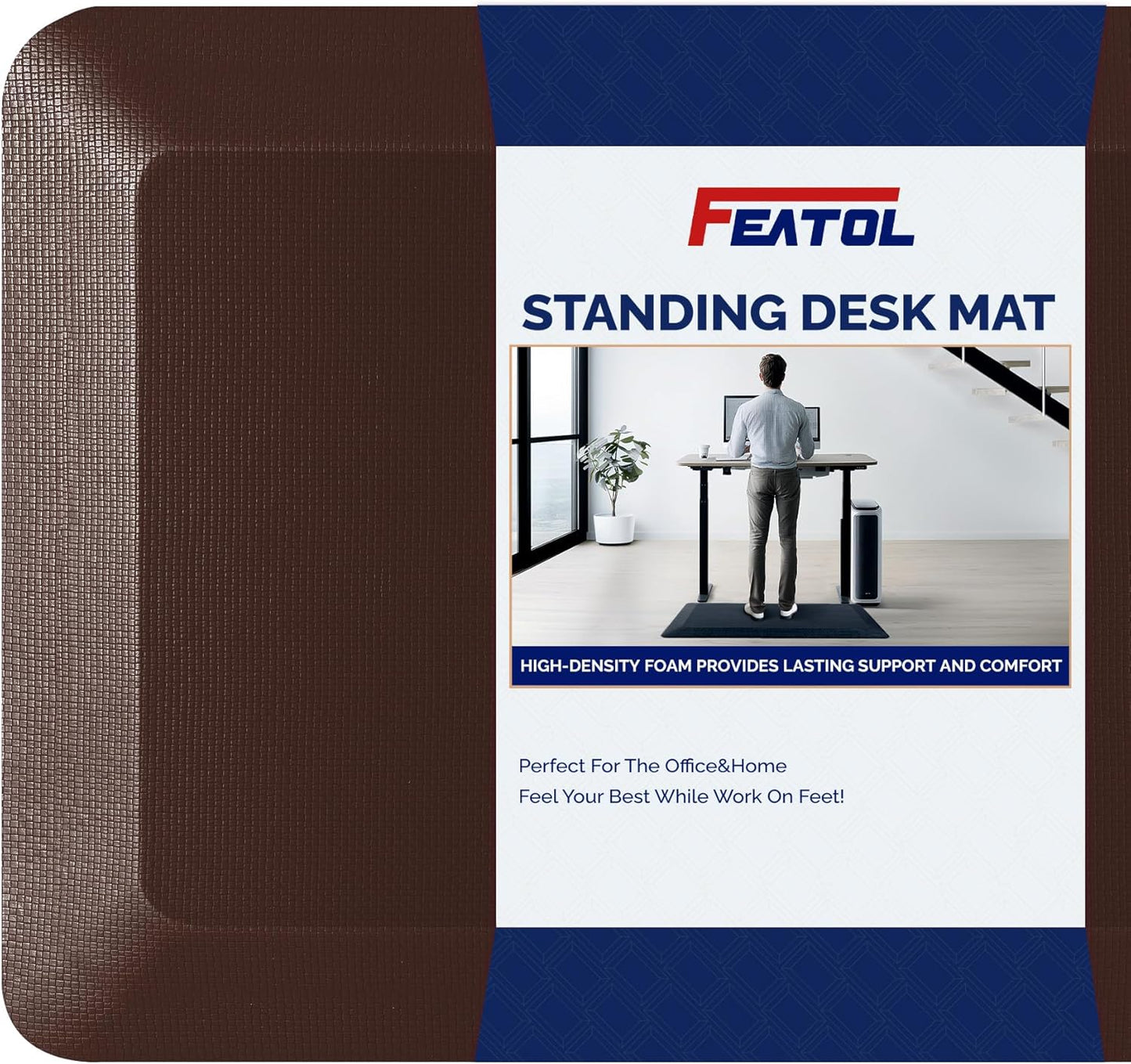 FEATOL Anti Fatigue Mat for Comfort at Standing Desks and Kitchens