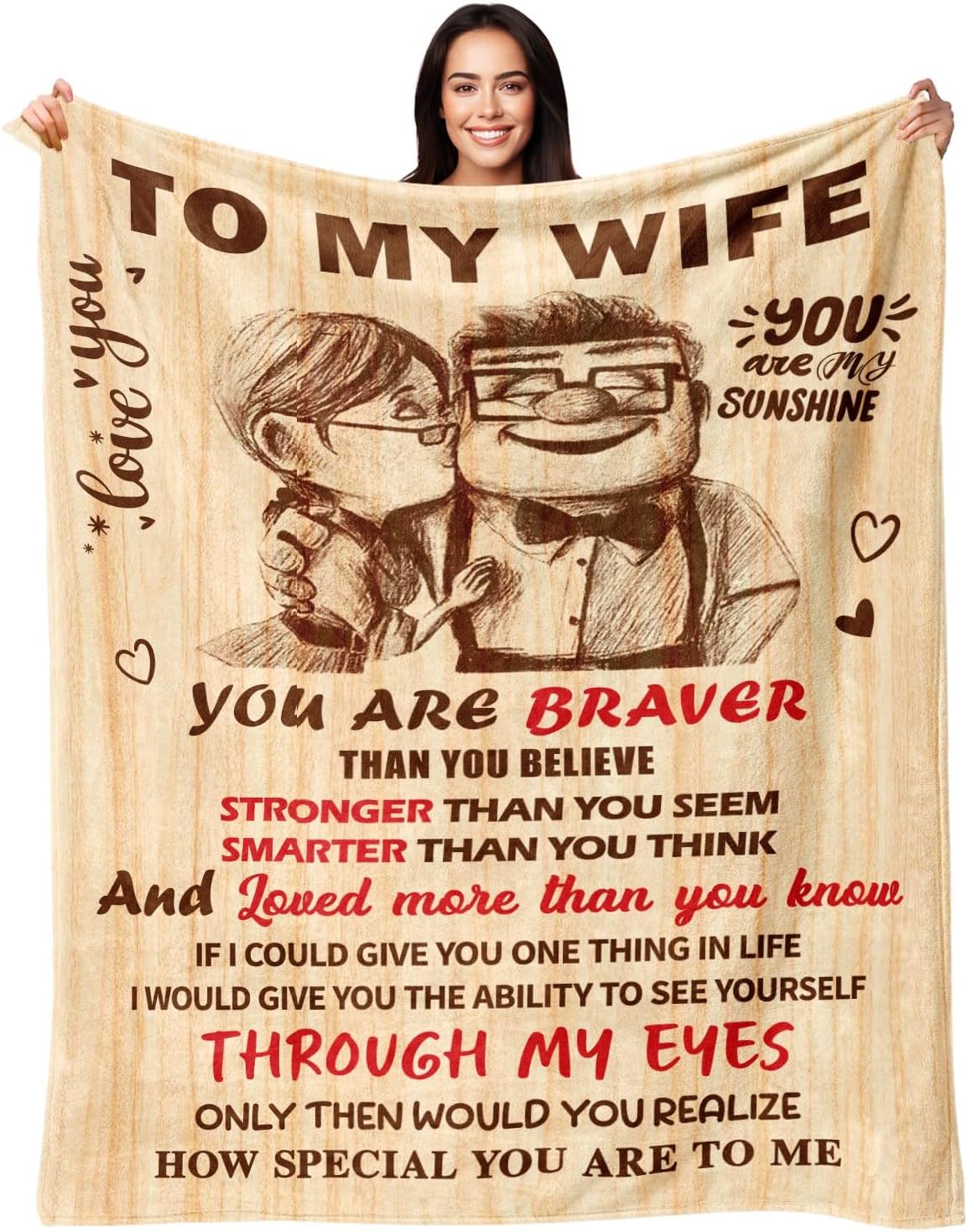 Gifts for Wife - Romantic I Love You Blanket for Her 50x60