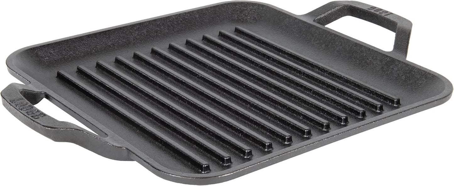Lodge Cast Iron Chef Collection Square Grill Pan - 11 in Pre-Seasoned