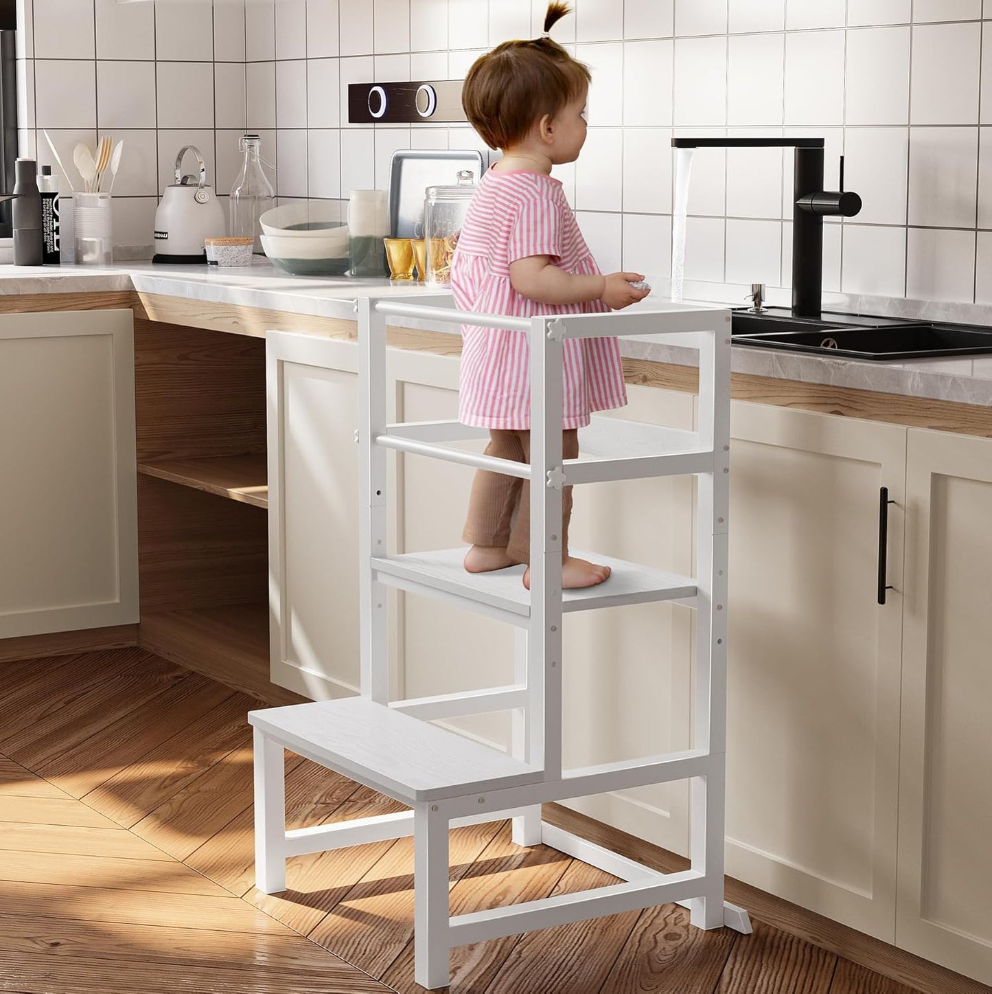 Kitchen Step Stool for Toddlers - Adjustable Learning Tower