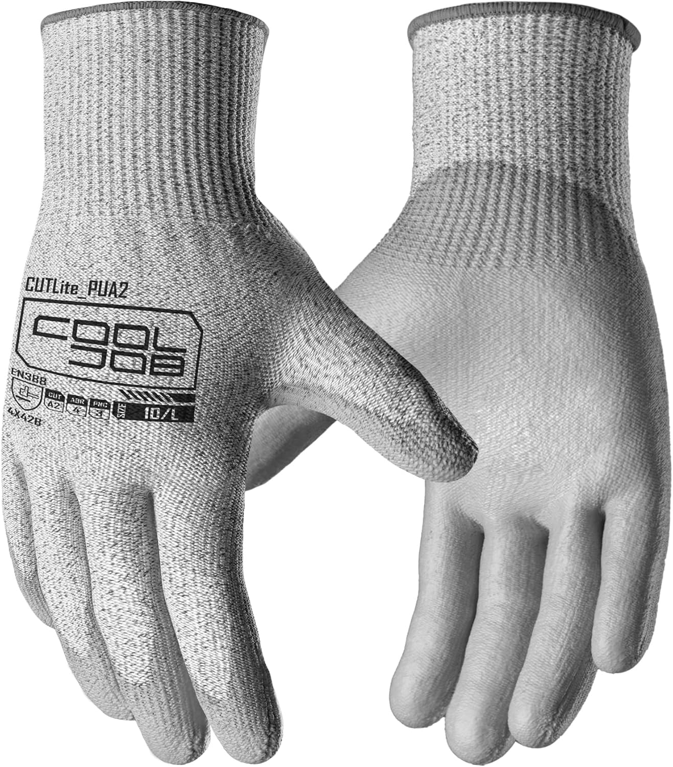 COOLJOB Cut Resistant Safety Work Gloves with Grip for Comfort