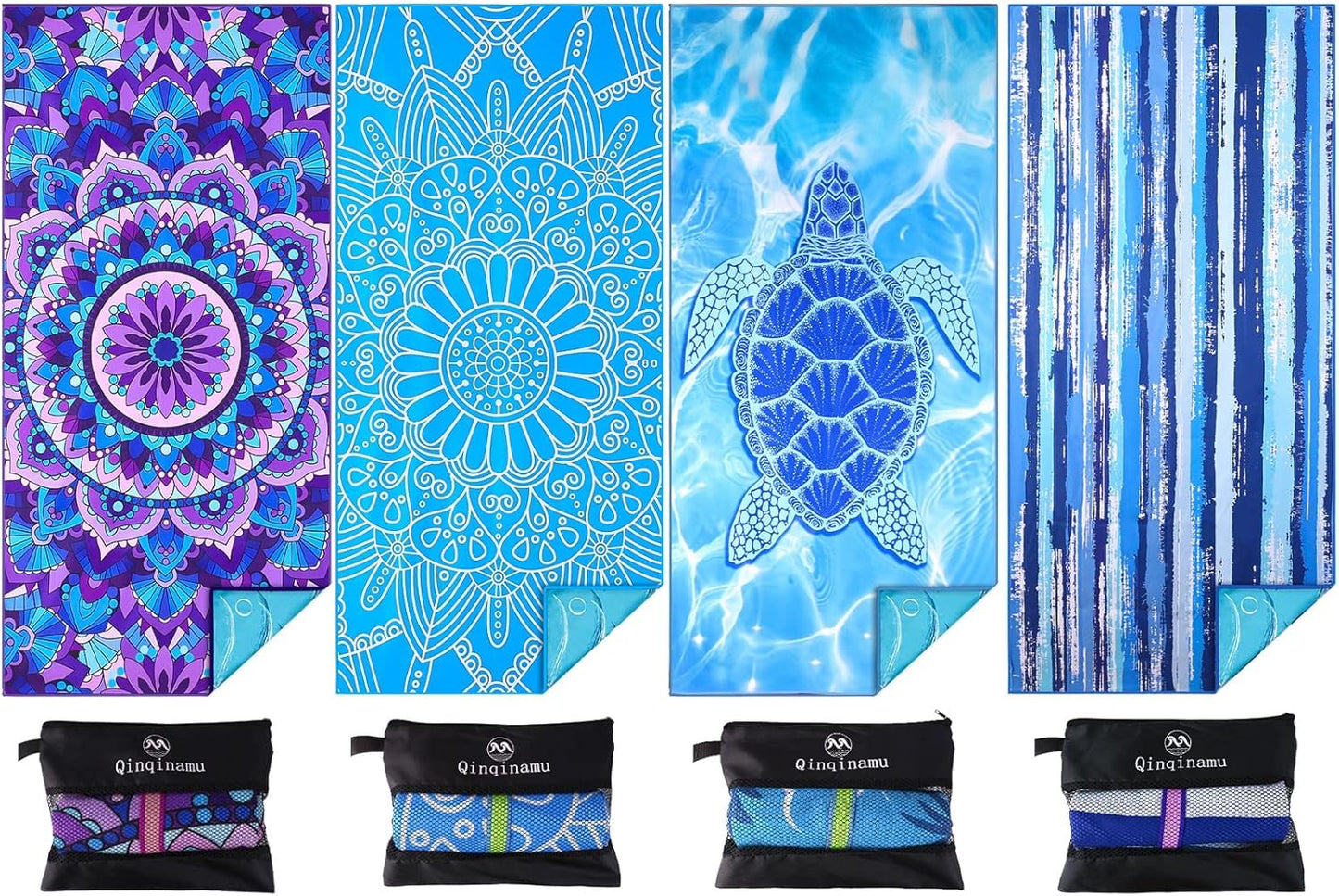 Oversized Microfiber Beach Towel 71in x 32in for Travel & Pool