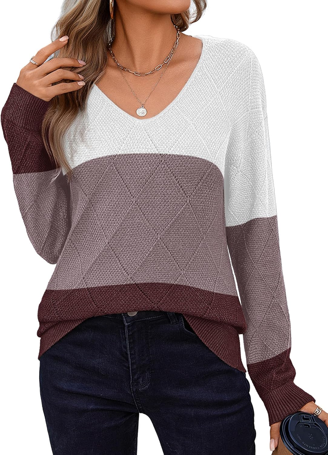 Zeagoo Womens Sweaters Fall 2025 Long Sleeve Knit Pullover