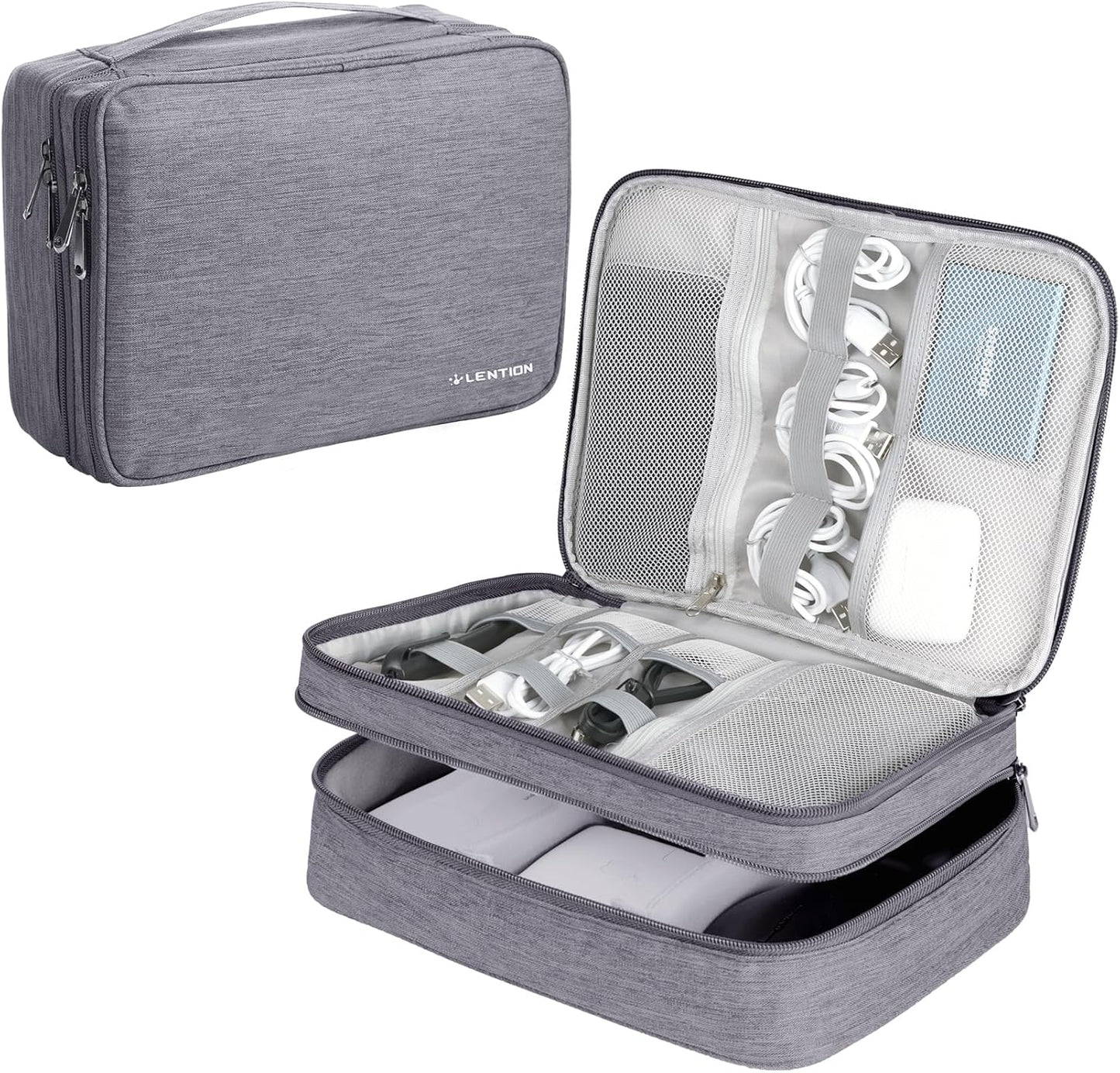 LENTION Double-Layered Electronics Organizer: Waterproof & Stylish