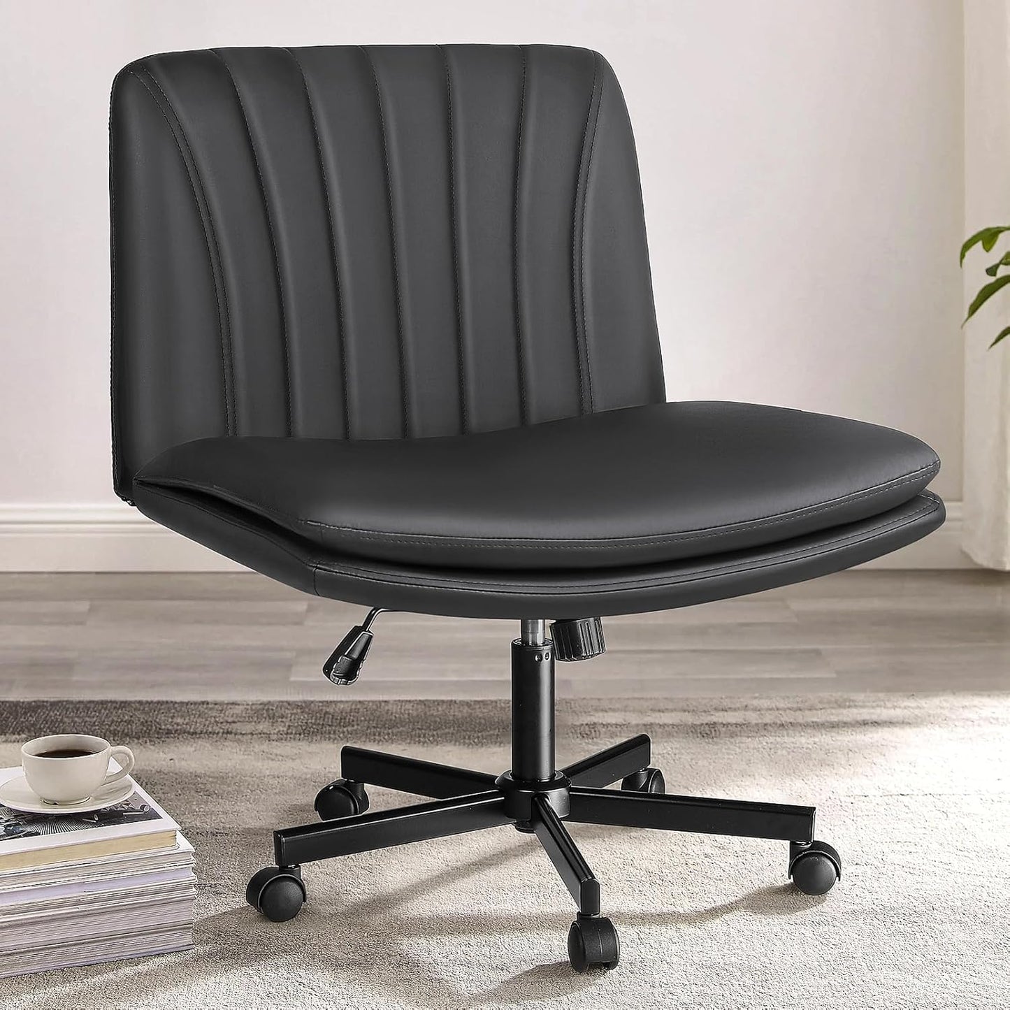 PUKAMI Criss Cross Chair with Wheels for Modern Home Office