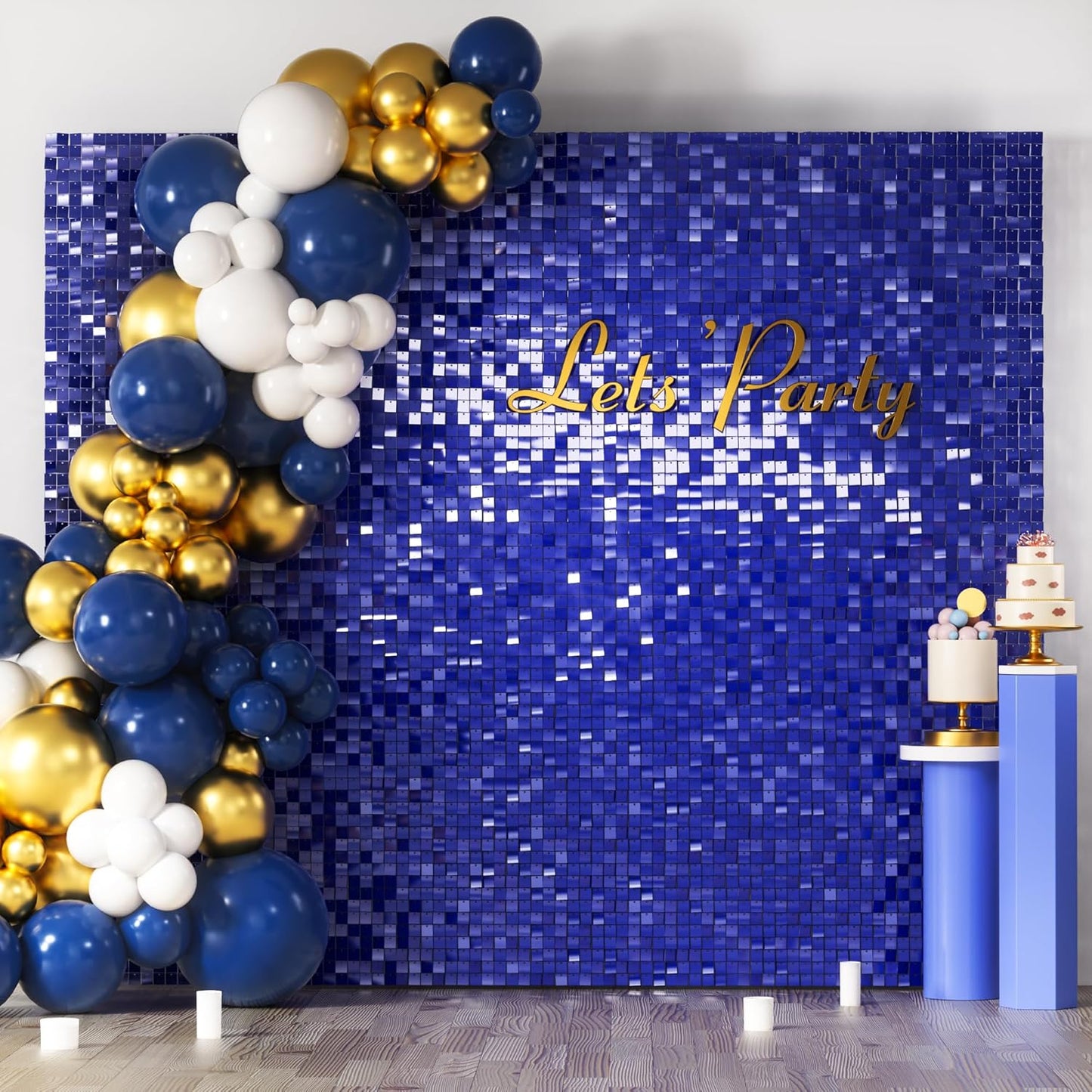 Blue Shimmer Wall Backdrop for Parties and Special Events