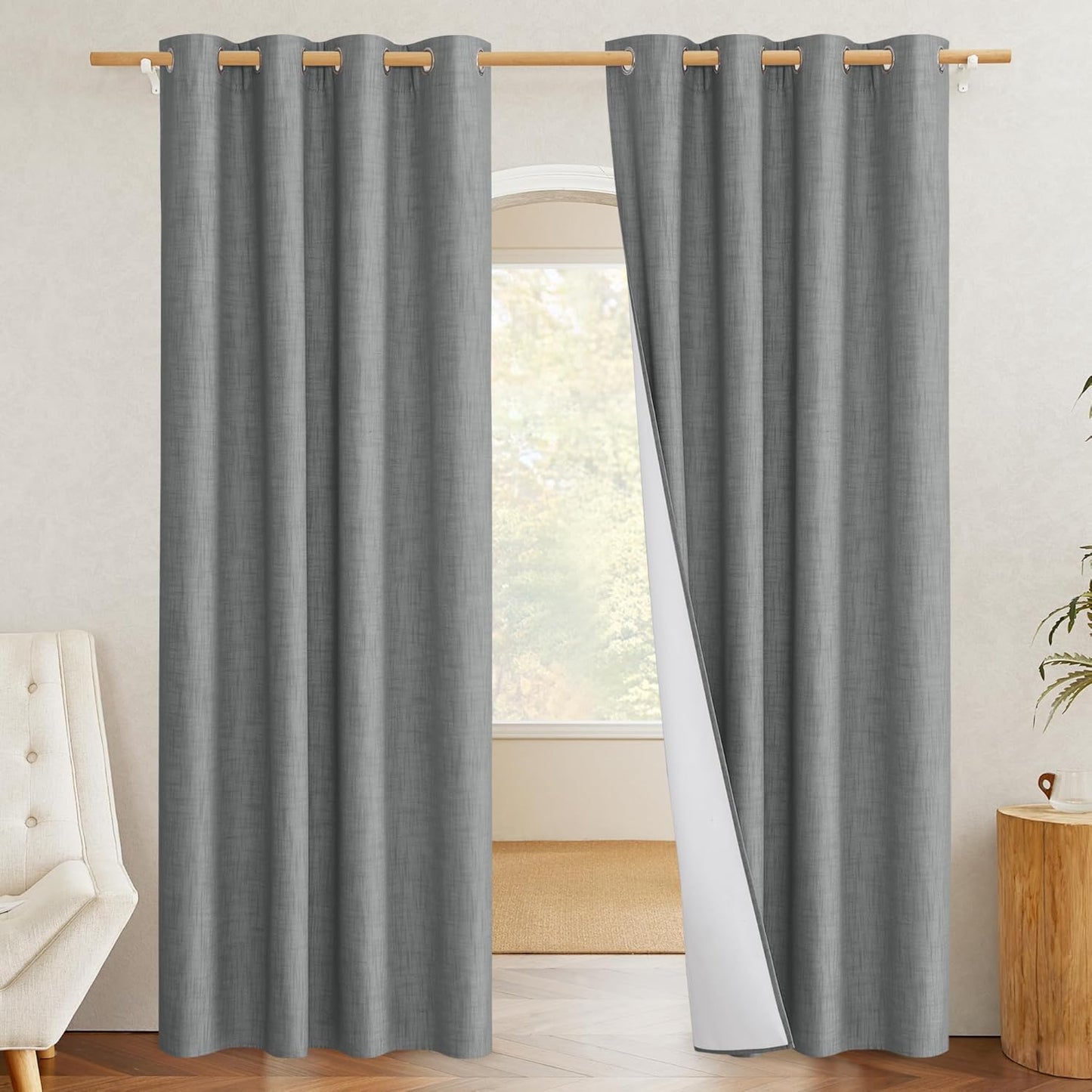 NICETOWN Blackout Linen Curtains for Noise Reduction and Style