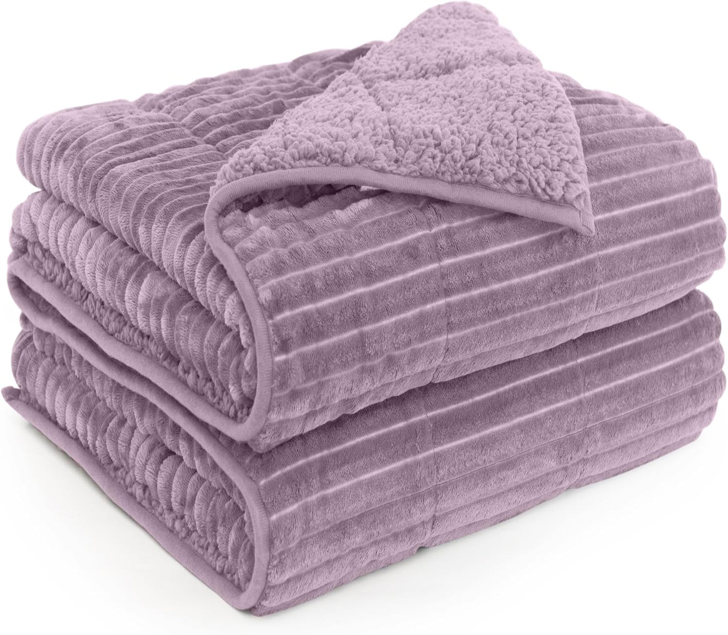 Sherpa Fleece Weighted Blanket 20lbs for Cozy Sleep Comfort