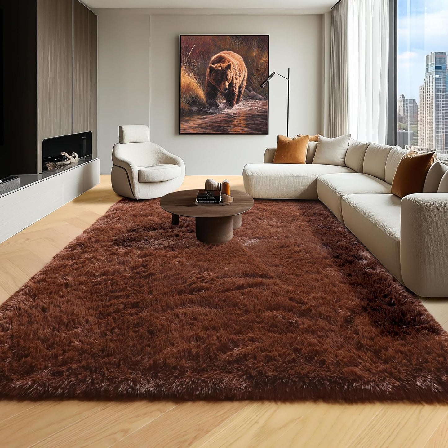 ONASAR Brown 6x9 Area Rugs for Living Room and Bedroom Decor