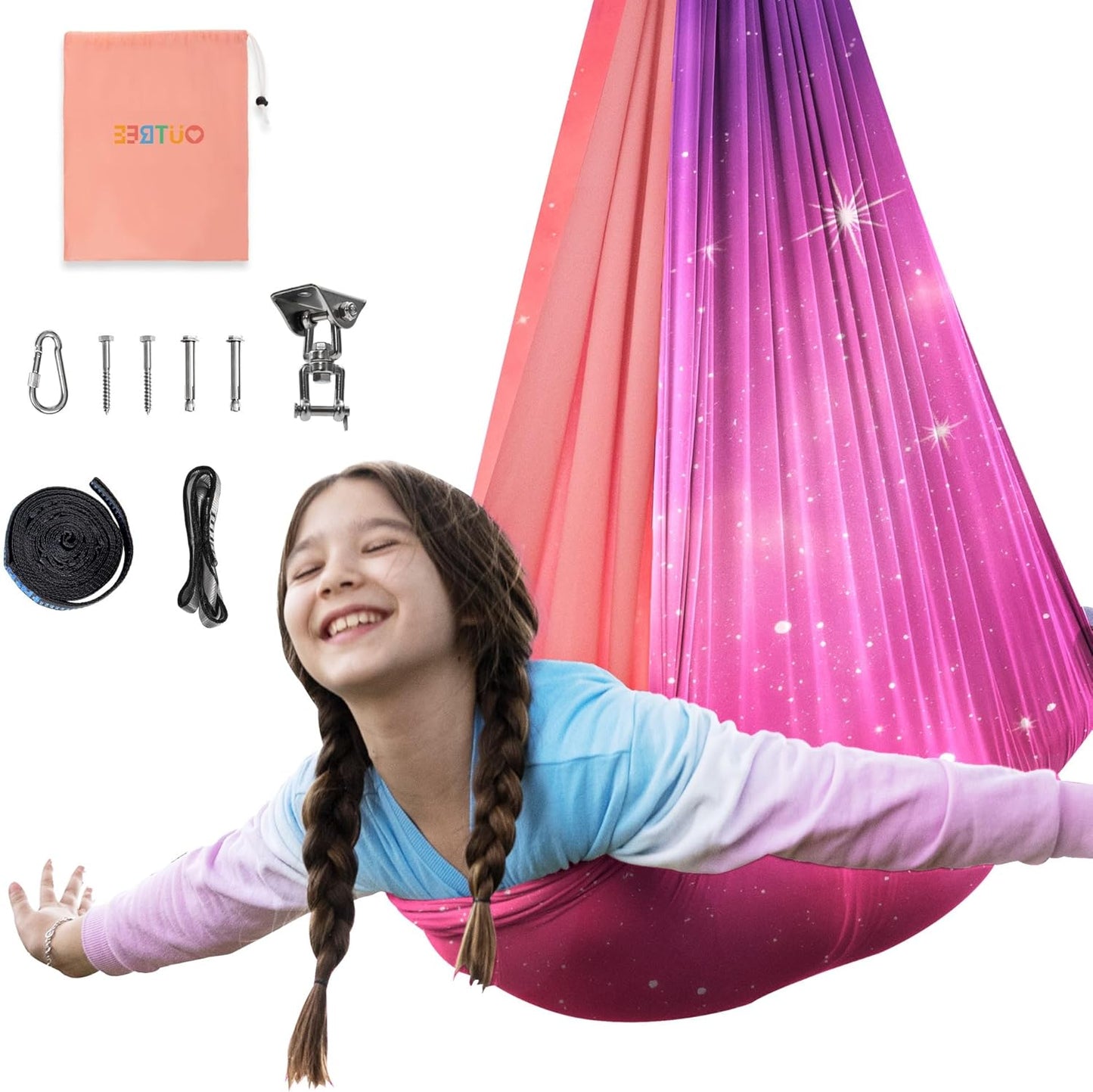 OUTREE Sensory Swing for Kids - Double Layer Therapy Hammock