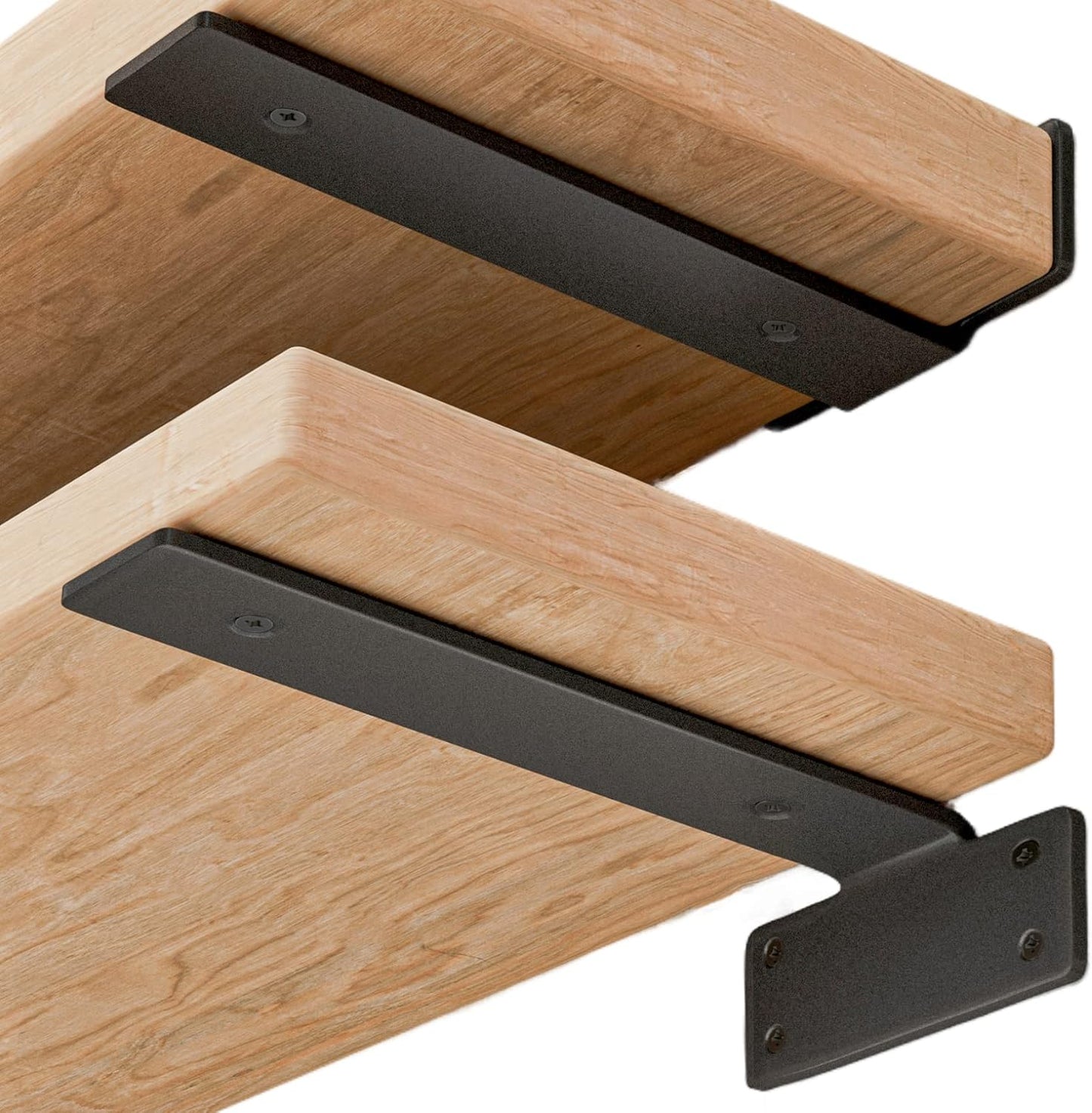 Heavy Duty Floating Shelf Brackets for Wood Shelves - 12-Inch