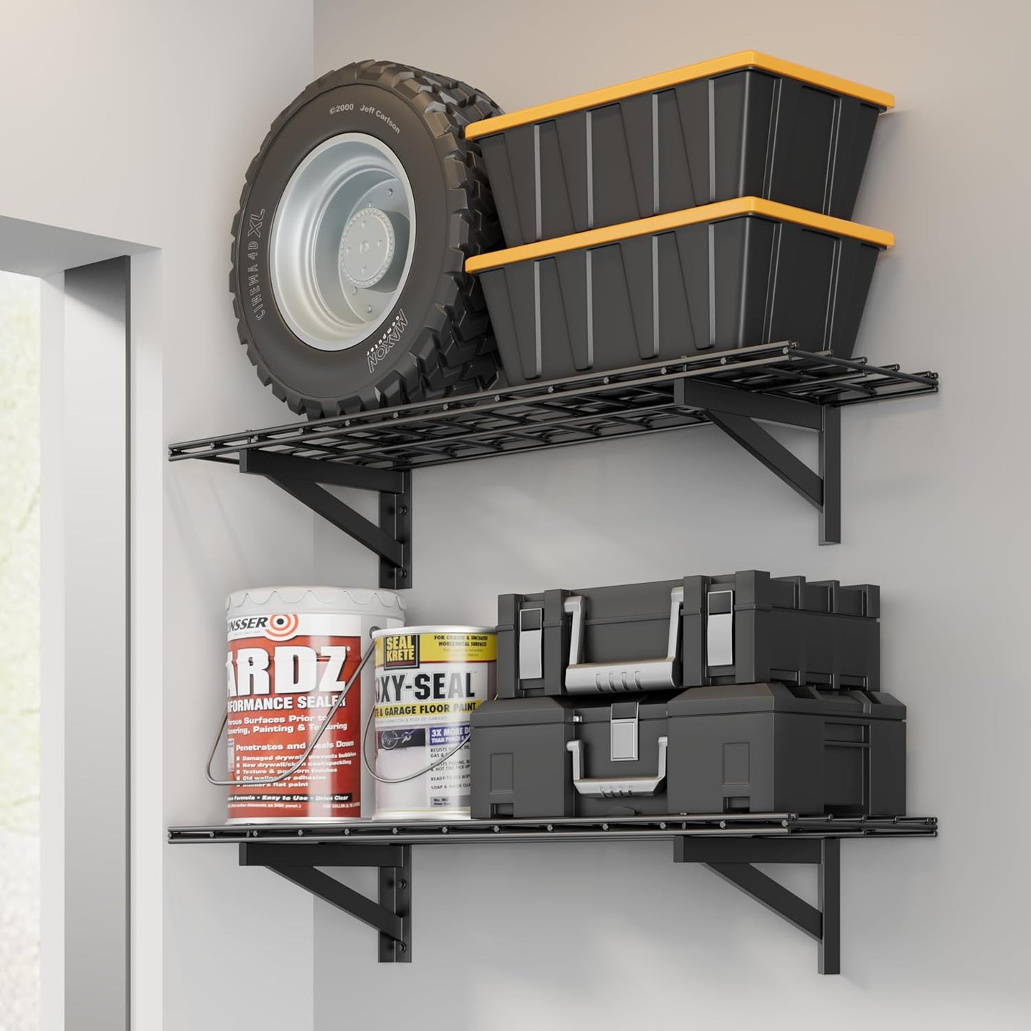 Heavy Duty Garage Wall Shelving Set for Ultimate Storage