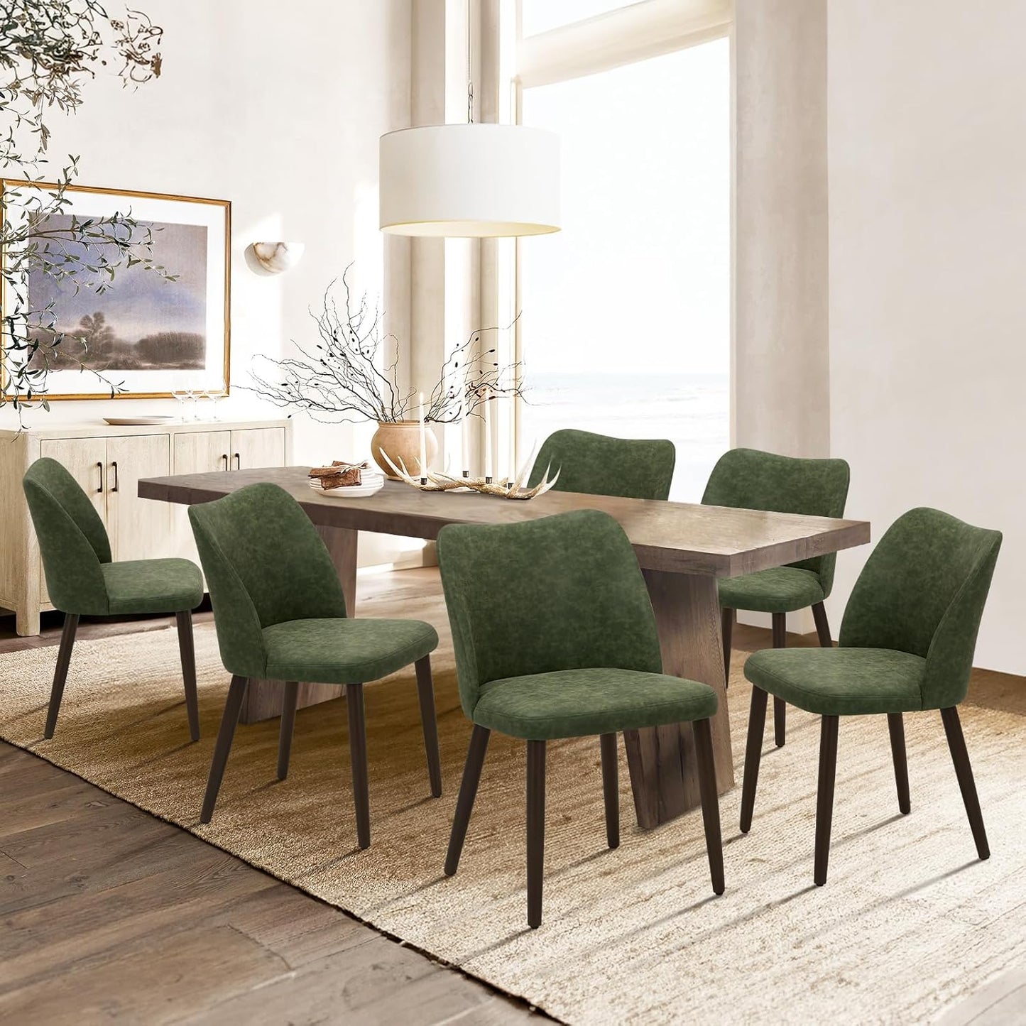 Modern PU Leather Dining Chairs Set of 6 for Comfort and Style
