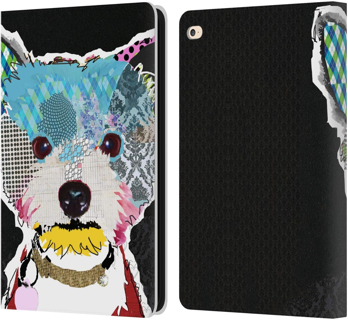 Michel Keck Westie Dogs Leather Wallet Case for iPad Air 2