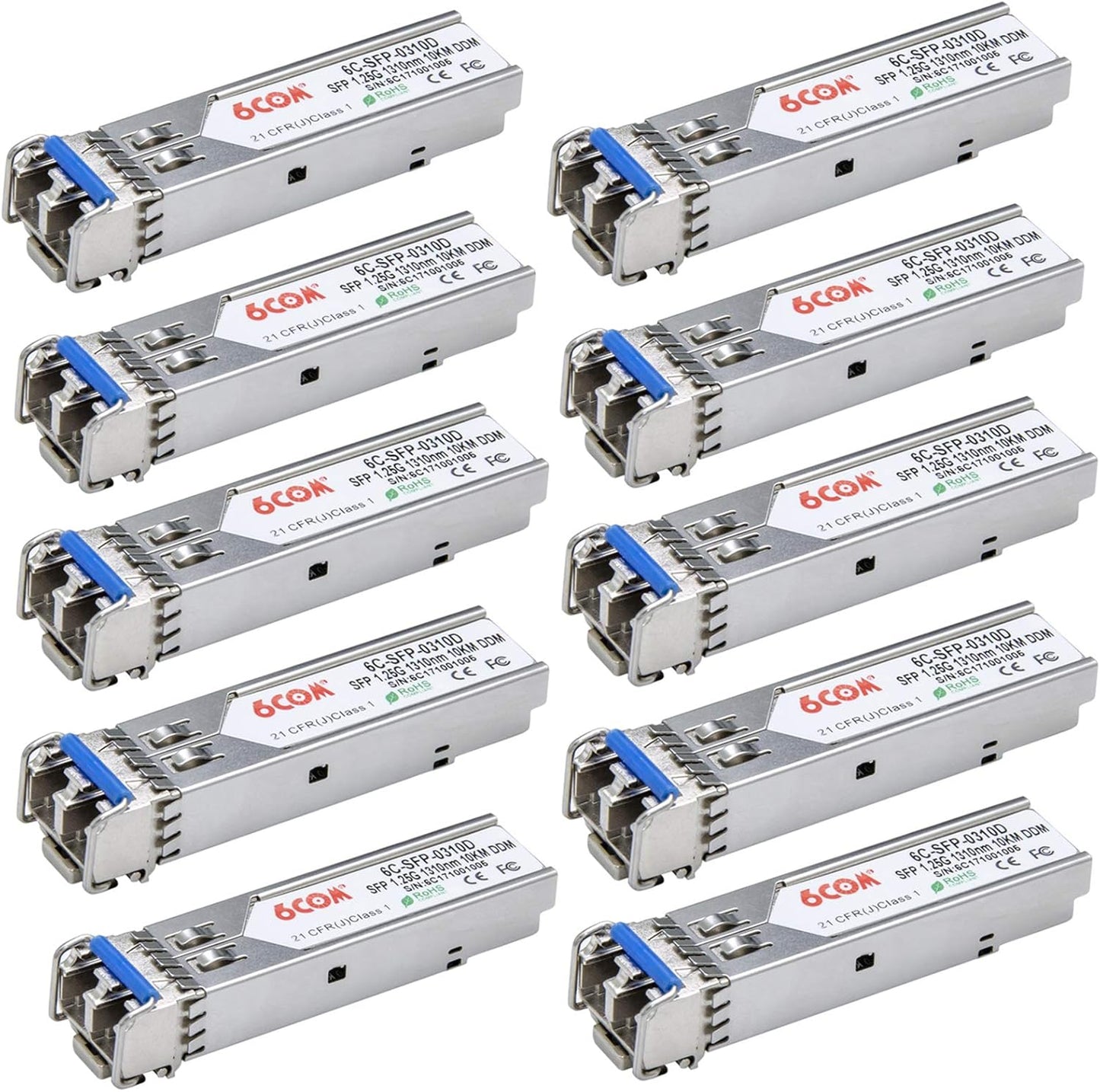 10Pack 1.25G SFP Transceiver Module for Cisco and More