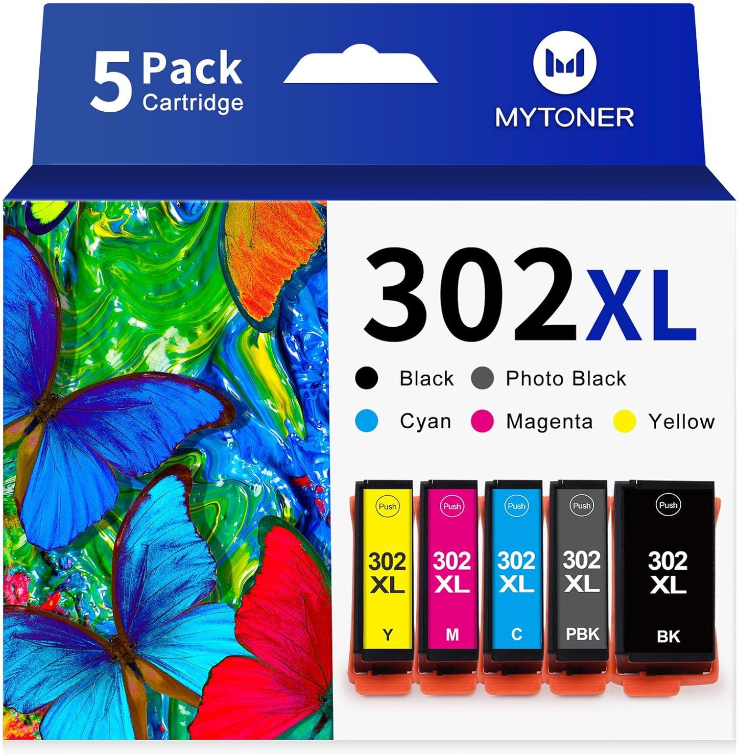High-Quality MYTONER 302xl Ink Cartridges 5-Pack for Epson XP-6100