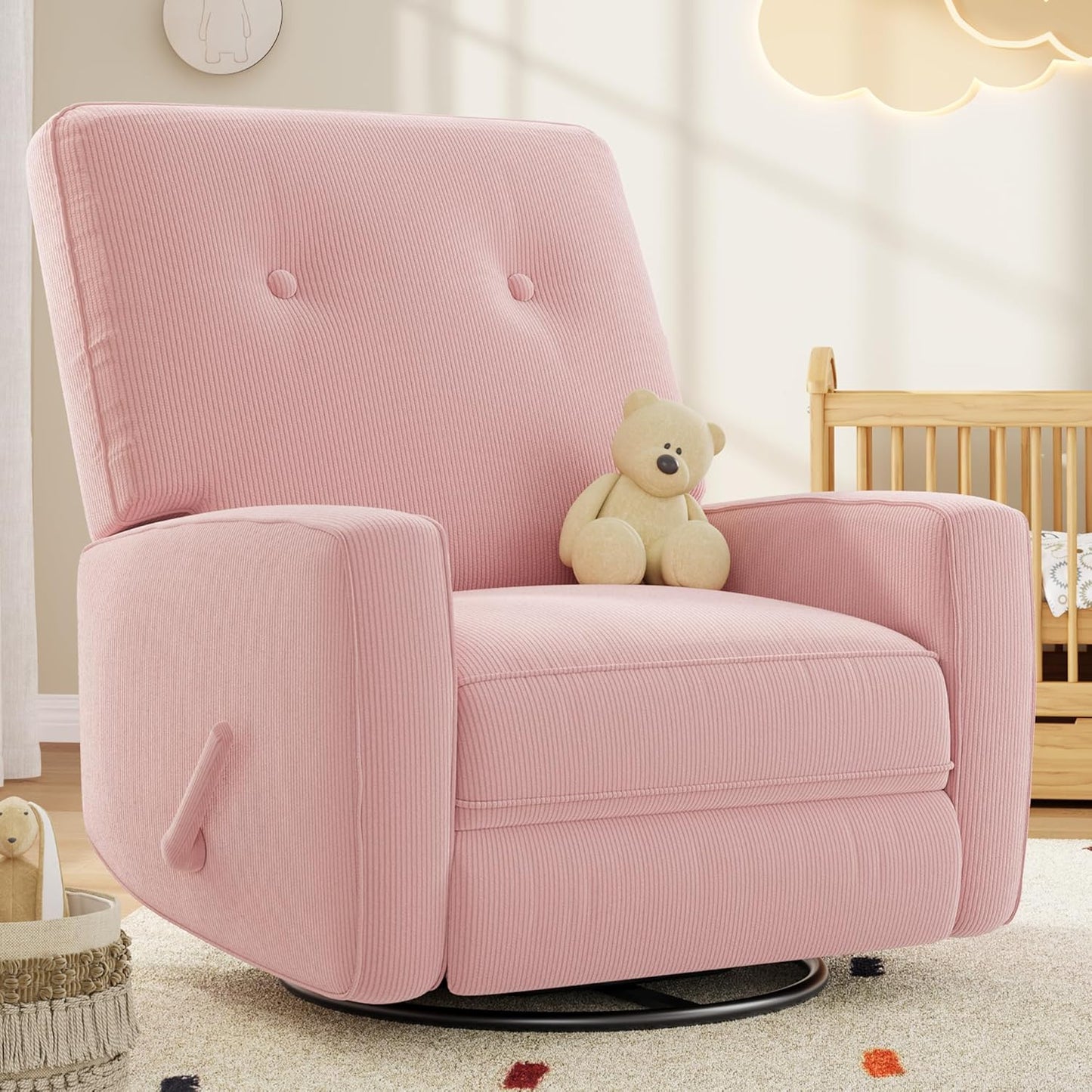 Nursery Recliner Chair with 360 Swivel Rocking Glider Design