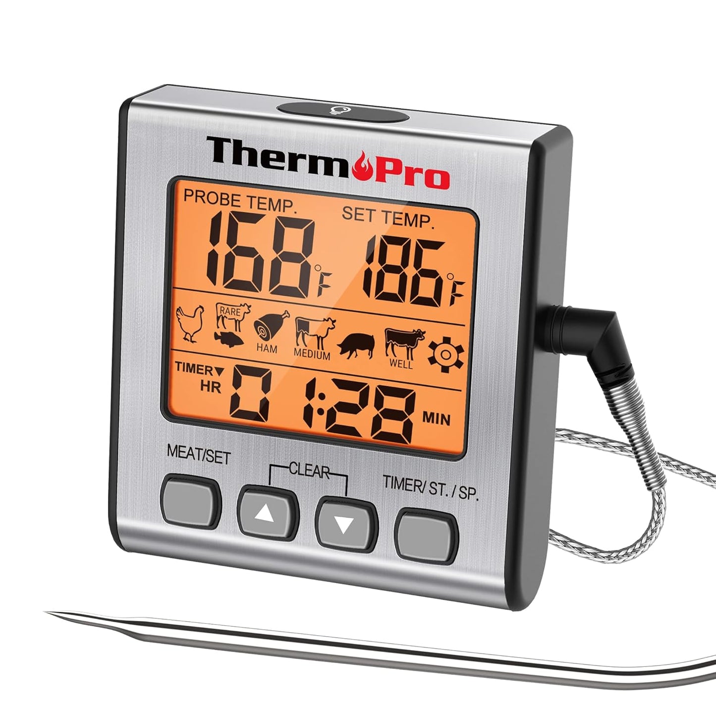 ThermoPro TP16S: Digital Meat Thermometer with Backlight & Timer