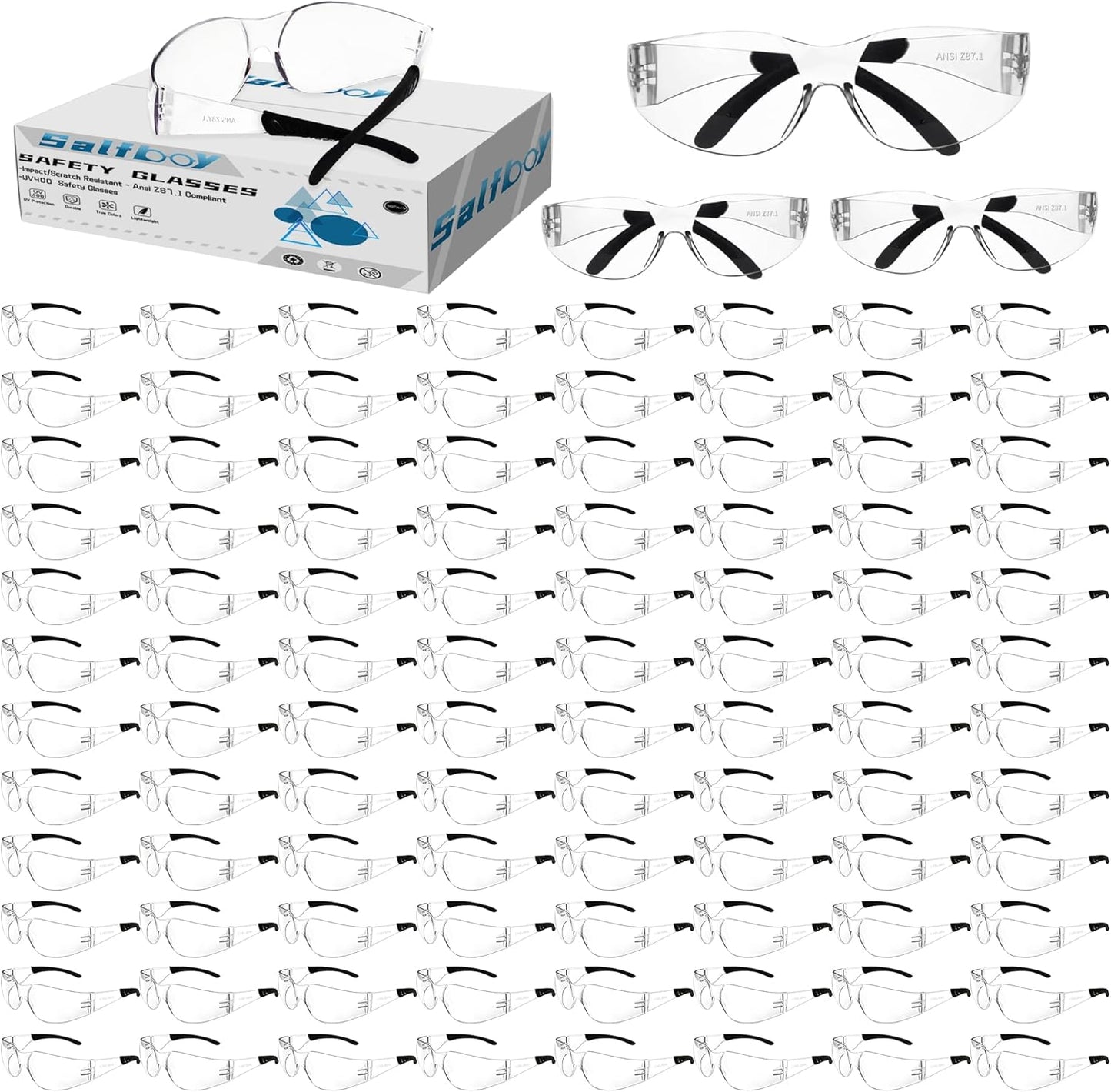 Safety Glasses ANSI Z87.1 Clear Impact Resistant Eyewear