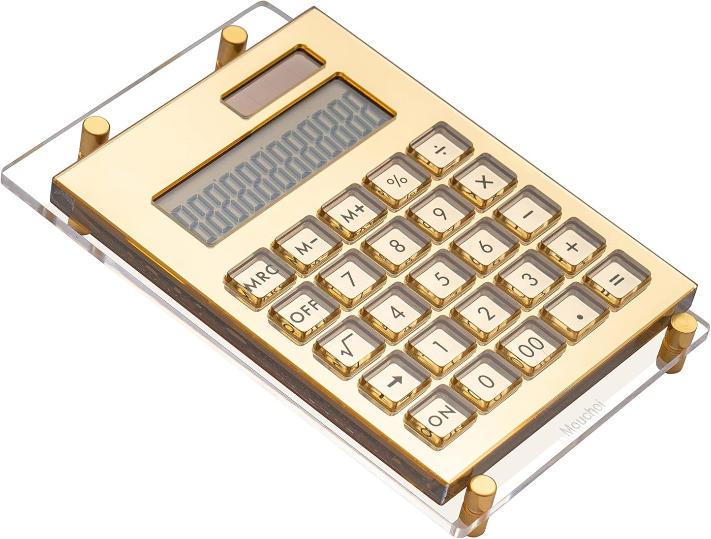 Solar Power Gold Calculator: Large Display, 12 Digits, Elegant Design