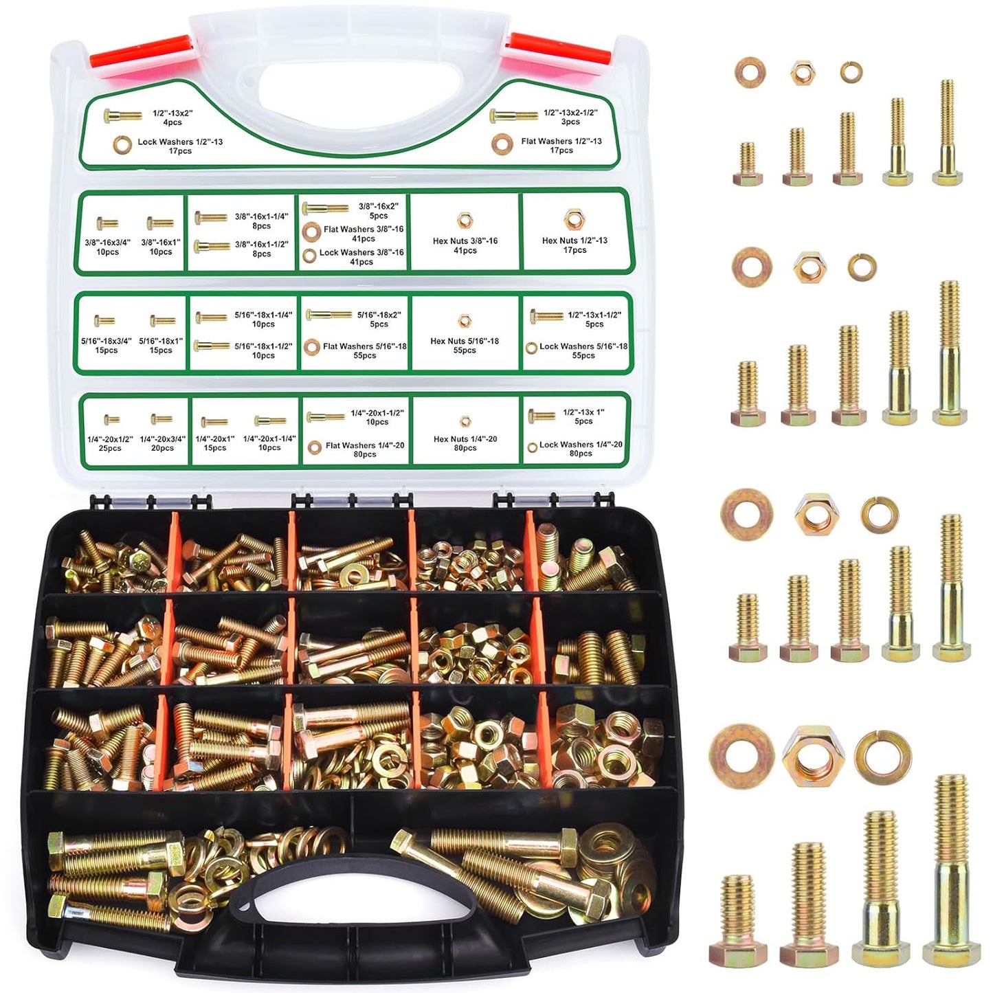 FOLIV 772PCS Grade 8 Bolt Assortment Kit for Heavy Duty Needs